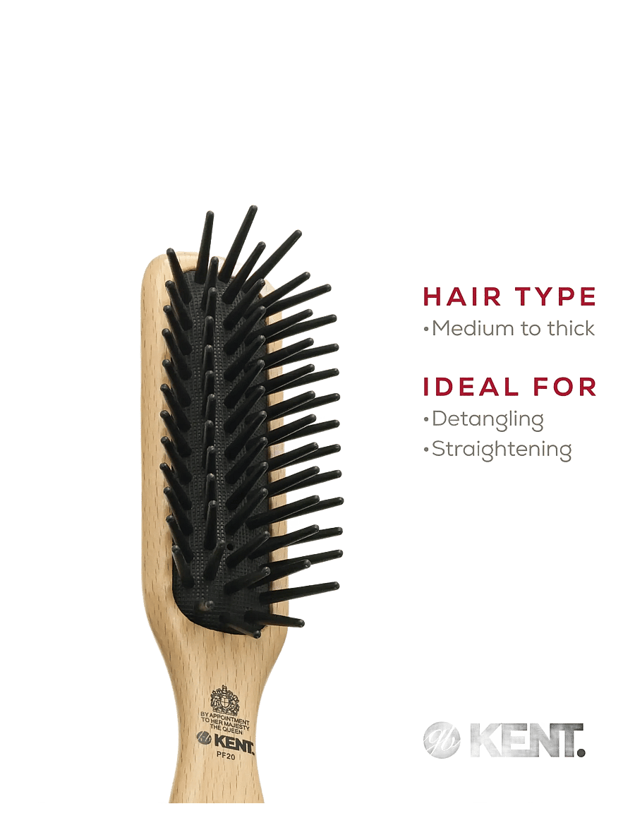 Kent Brushes - Airhedz Midi-phat de-tangle Hair Brush - takkuharjat - brown - 4