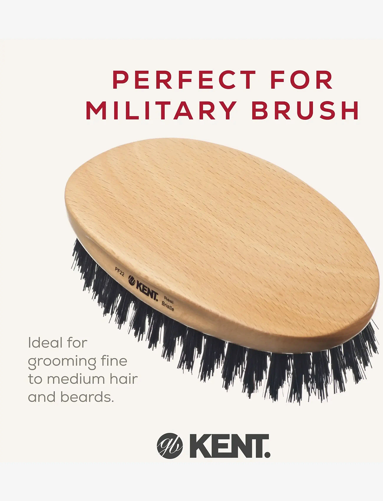 Kent Brushes - Mens Mily Oval Beech Natural Bristle - hårbørster & kamme - brown - 2
