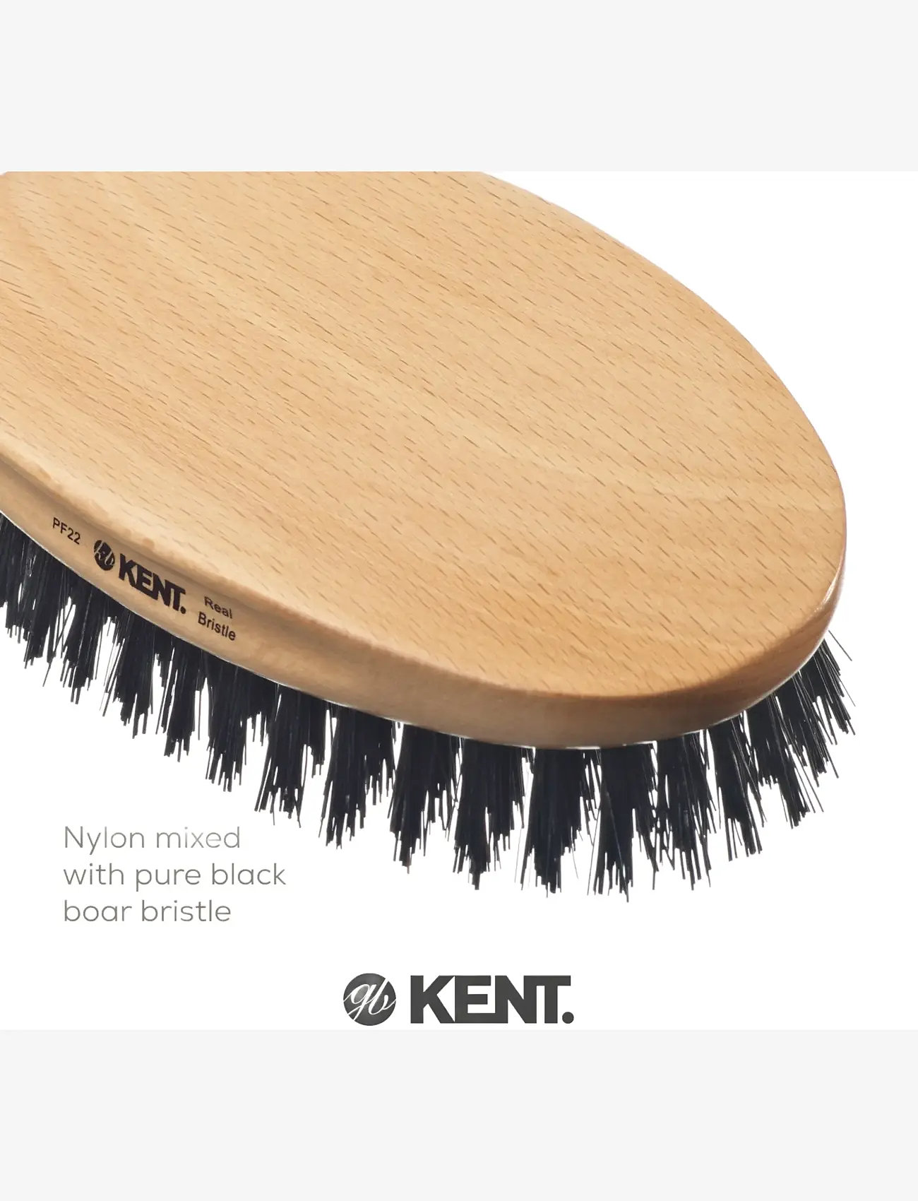 Kent Brushes - Mens Mily Oval Beech Natural Bristle - hårbørster & kamme - brown - 3