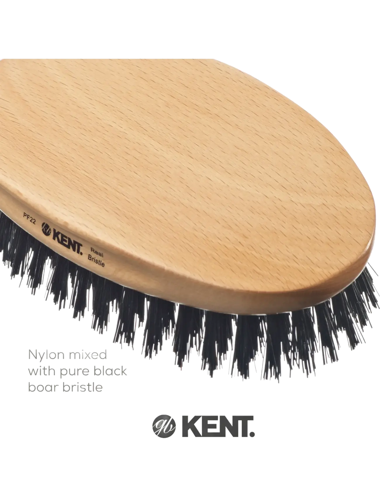 Kent Brushes - Mens Mily Oval Beech Natural Bristle - harjat & kammat - brown - 3