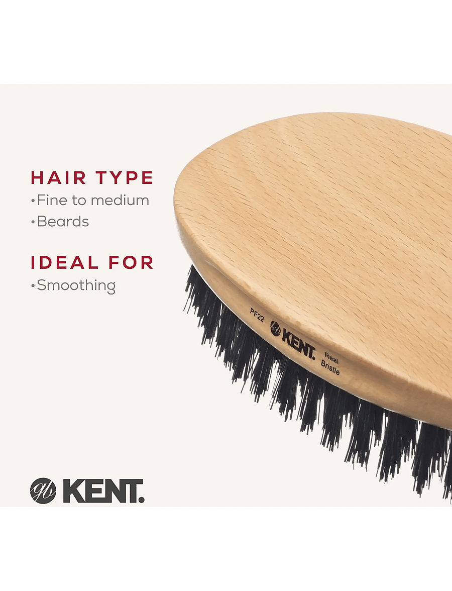 Kent Brushes - Mens Mily Oval Beech Natural Bristle - burstar & greiður - brown - 4