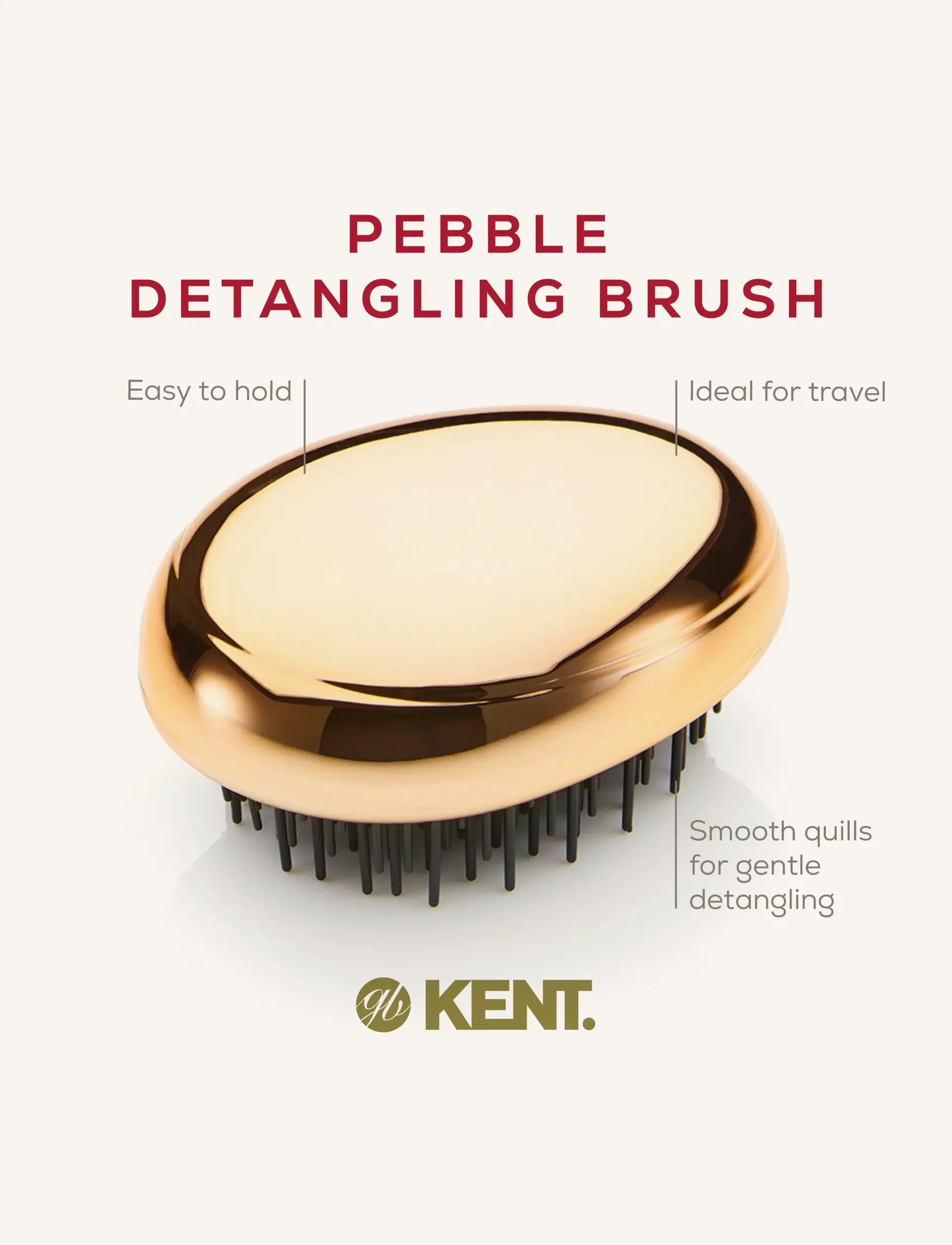 Kent Brushes - Pebble Detangling Brush in Gold - utredningsborste - gold - 3