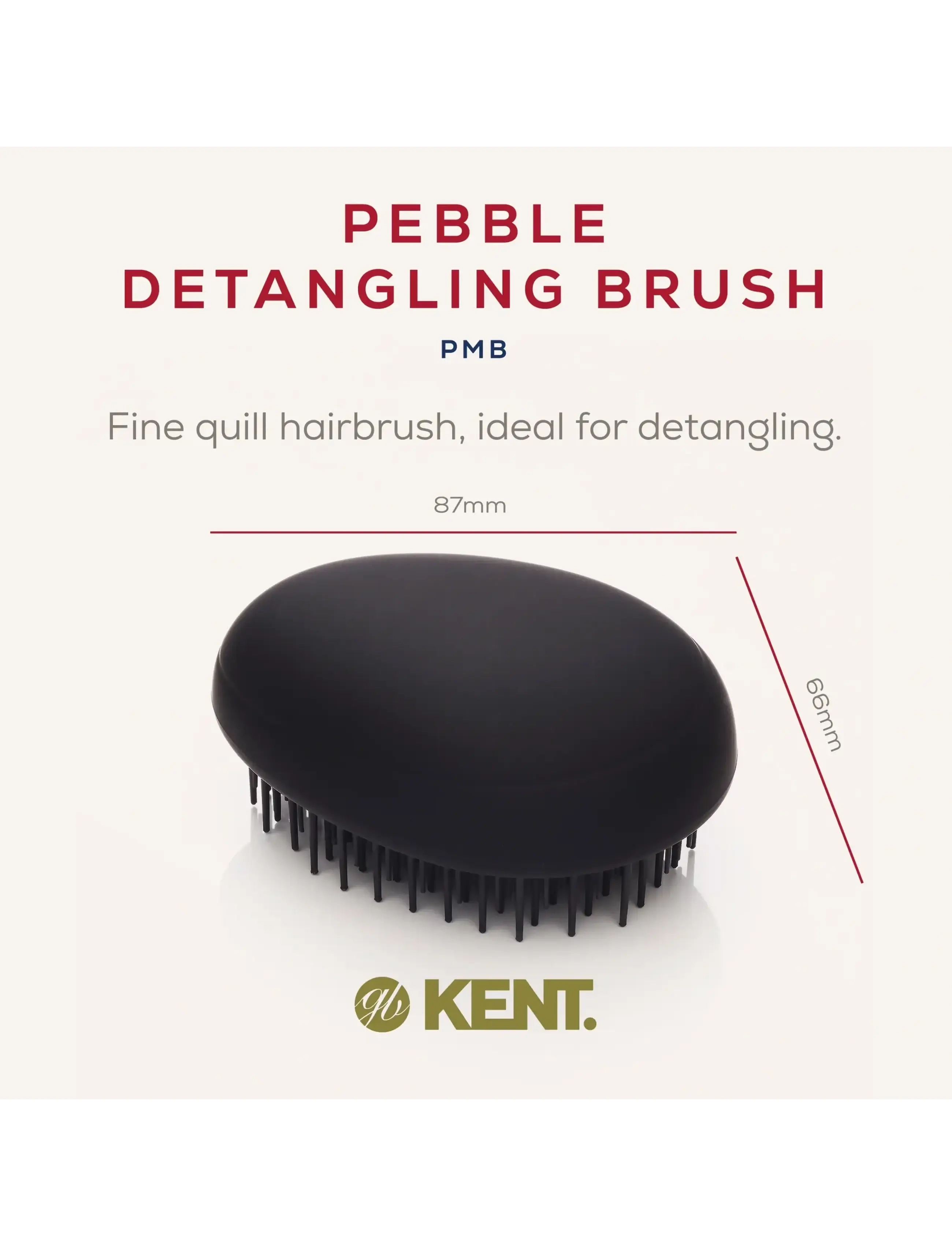 Kent Brushes - Pebble Detangling Brush in Matt Black - black - 5