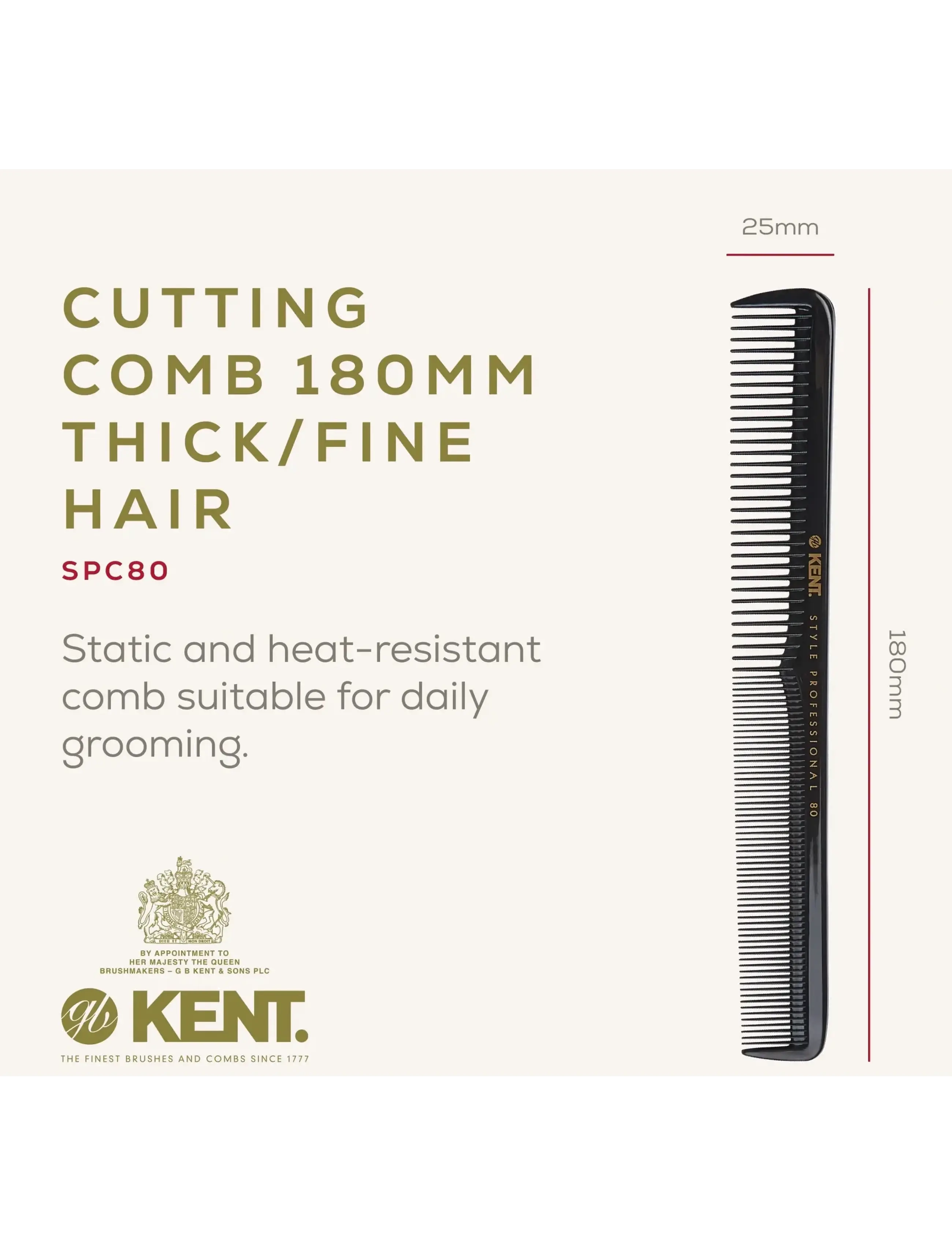 Kent Brushes - Style Professional Master Barber Comb - hårborstar & kammar - black - 2