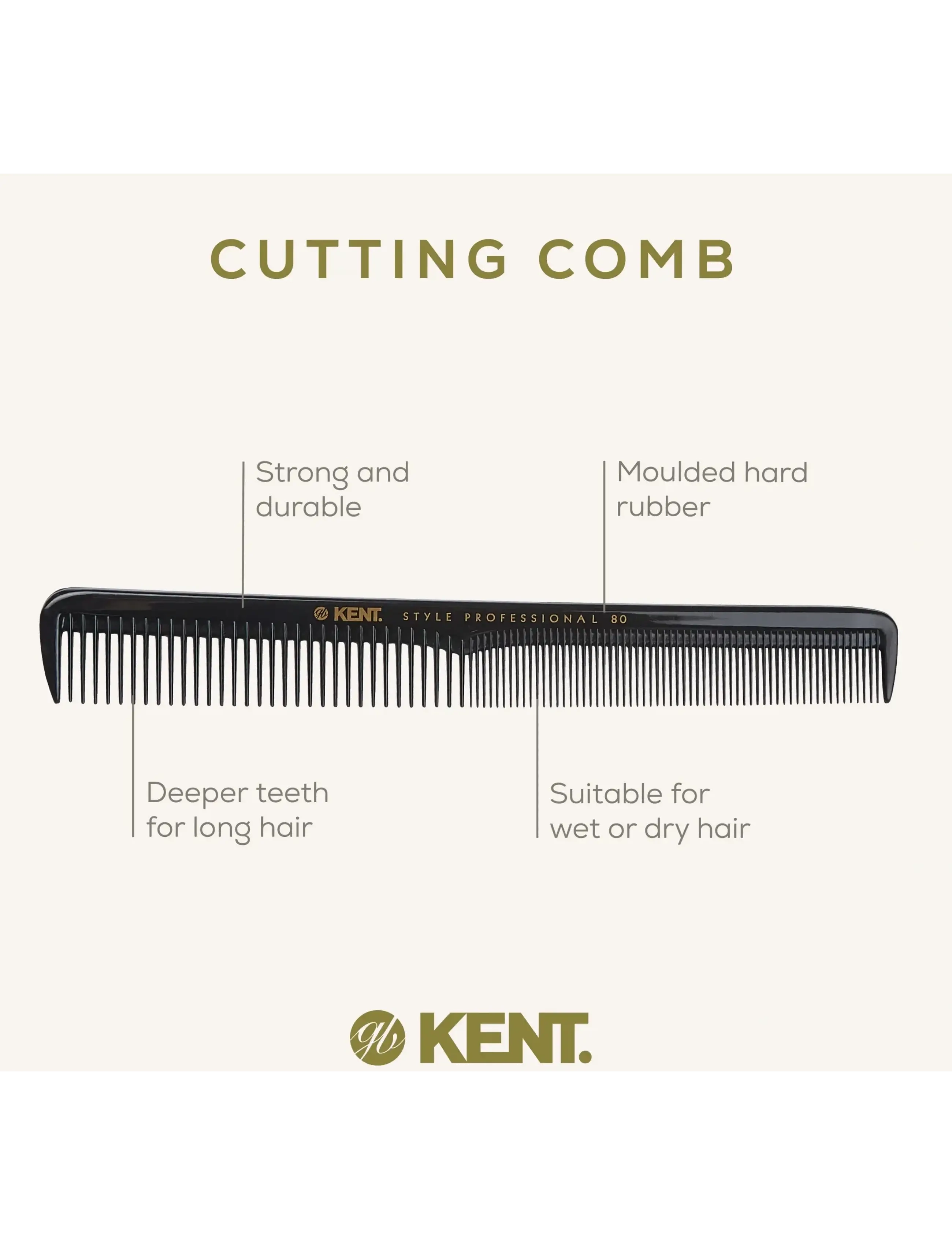 Kent Brushes - Style Professional Master Barber Comb - hårborstar & kammar - black - 3