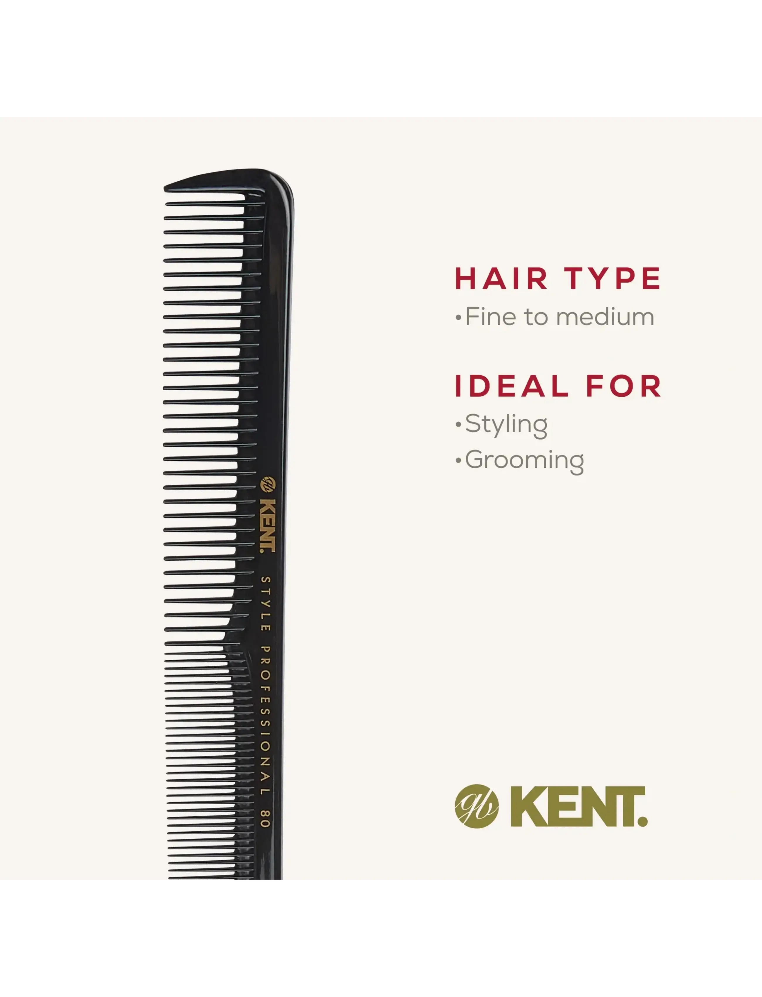 Kent Brushes - Style Professional Master Barber Comb - hårborstar & kammar - black - 4