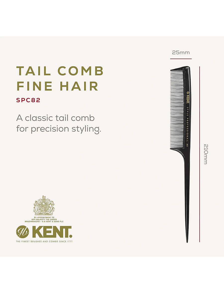 Kent Brushes - Style Professional Fine Toothed Tail Comb - kammat - black - 3