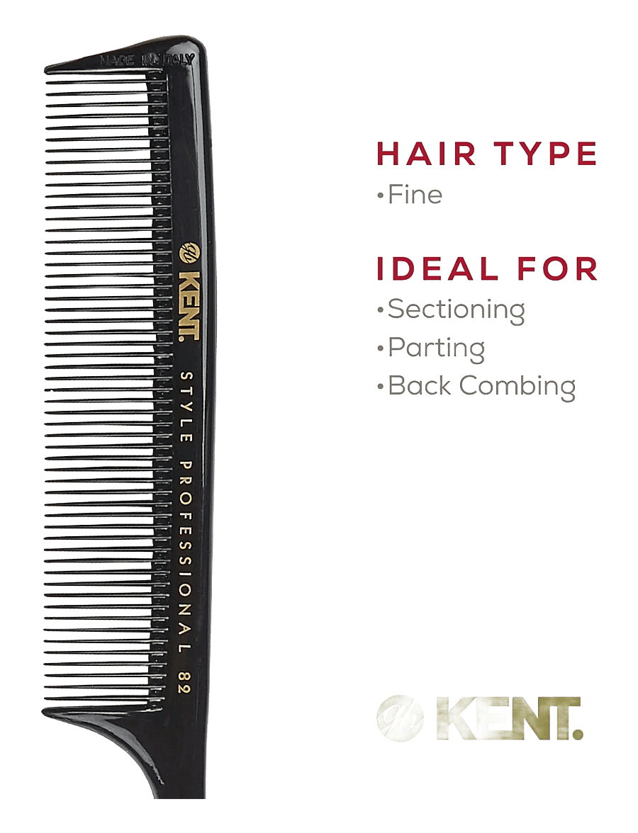 Kent Brushes - Style Professional Fine Toothed Tail Comb - kammat - black - 4
