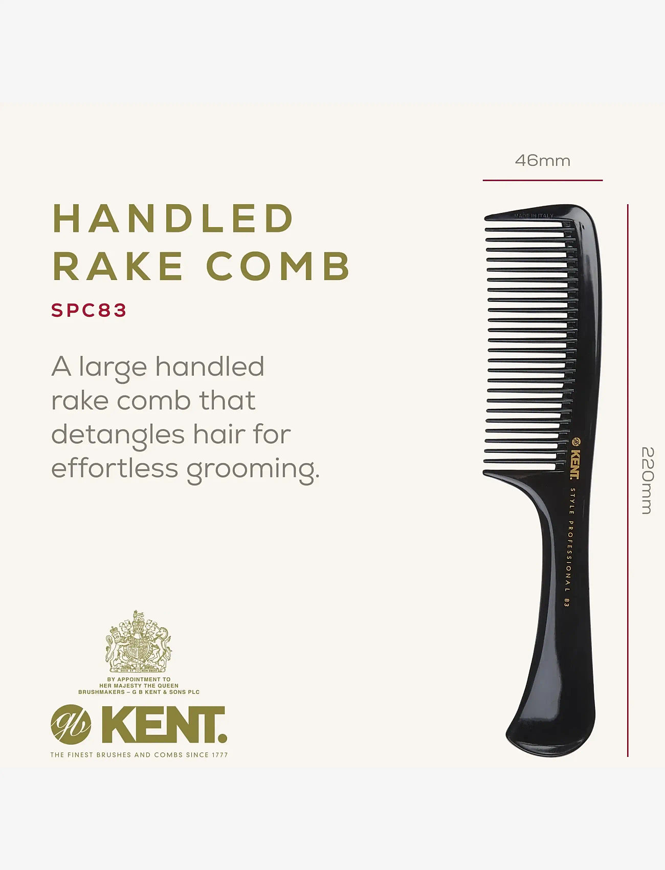 Kent Brushes - Style Professional Rake Comb - kammar - black - 2