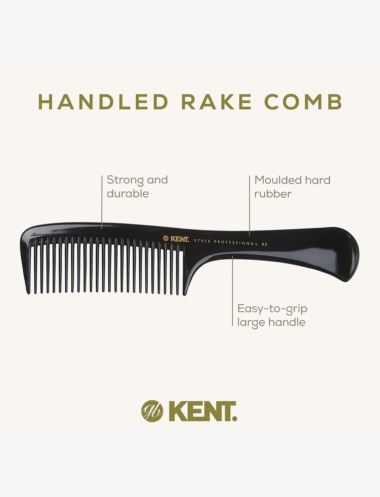 Kent Brushes - Style Professional Rake Comb - kammar - black - 3