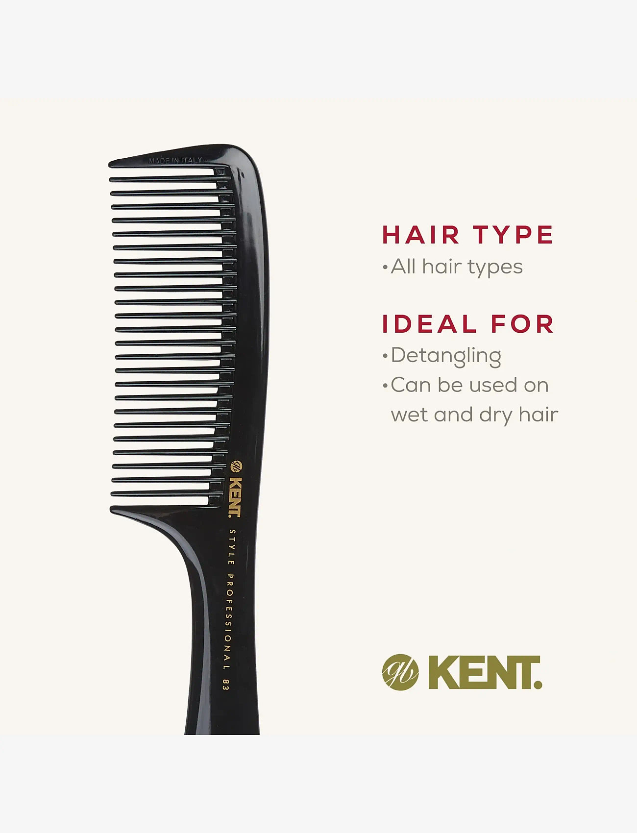 Kent Brushes - Style Professional Rake Comb - kammar - black - 4