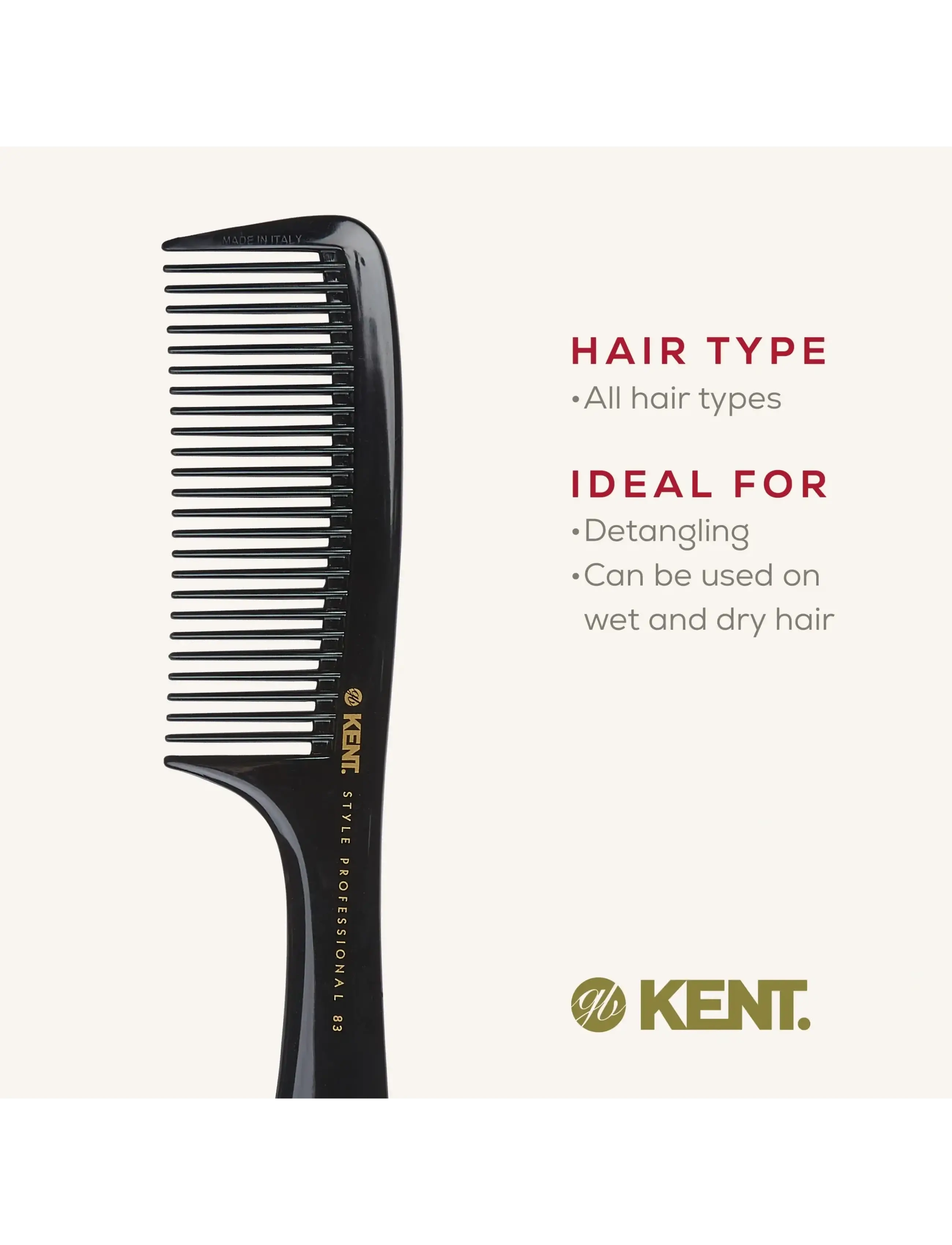 Kent Brushes - Style Professional Rake Comb - kamme - black - 4