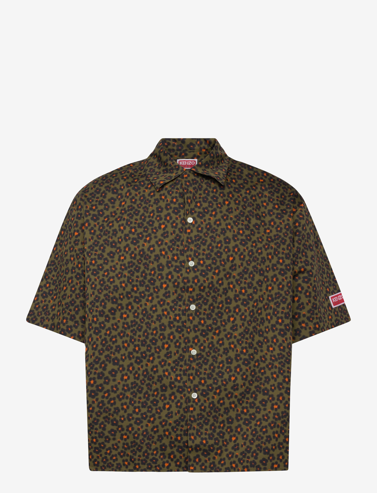 KENZO - Chemise MC HANA LEO SHORT SLEEVE SHIRT - mustriga särgid - khaki/ - 1