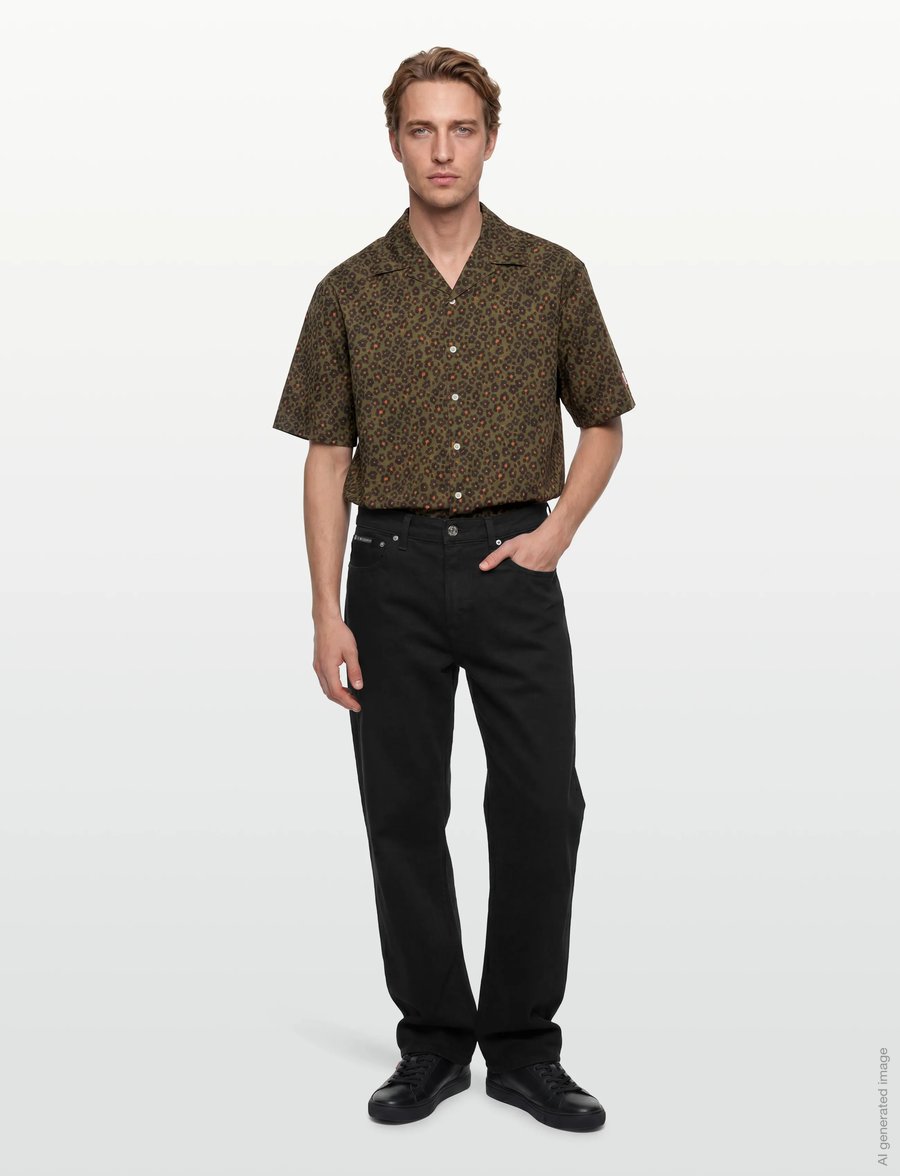 KENZO - Chemise MC HANA LEO SHORT SLEEVE SHIRT - basic-hemden - khaki/ - 0