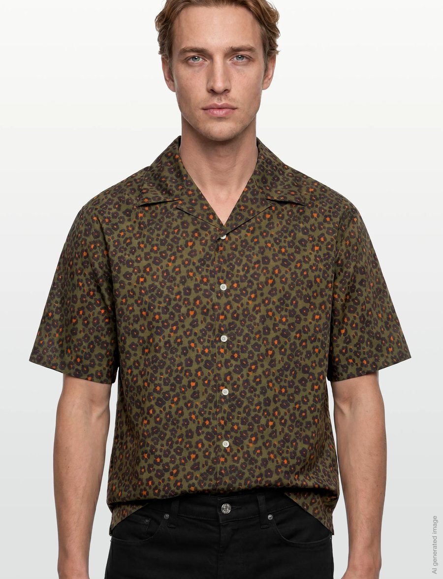 KENZO - Chemise MC HANA LEO SHORT SLEEVE SHIRT - basic-hemden - khaki/ - 4
