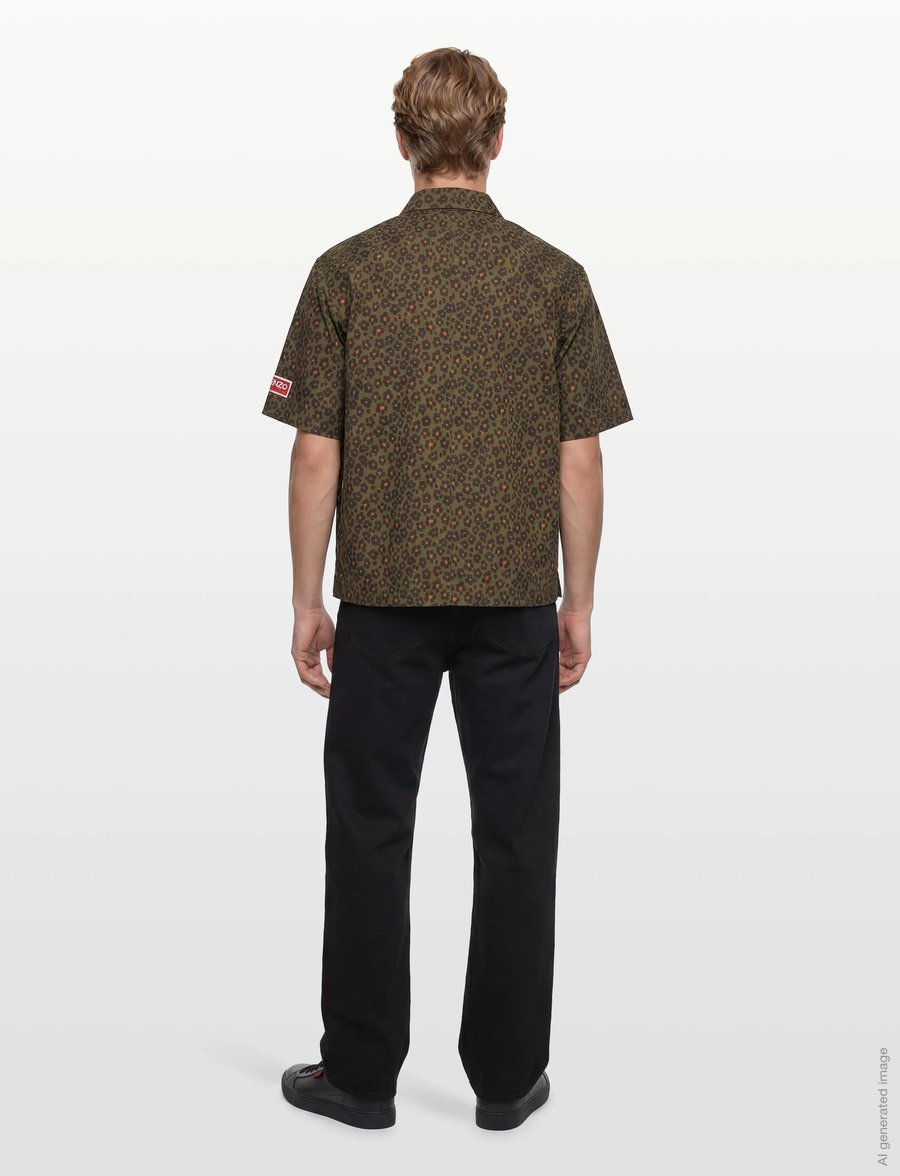 KENZO - Chemise MC HANA LEO SHORT SLEEVE SHIRT - basic-hemden - khaki/ - 5