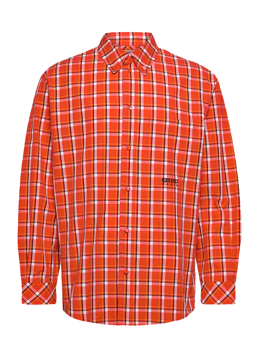 KENZO - Chemise ML CHECK CASUAL SHIRT - peruskauluspaidat - medium red/ - 1
