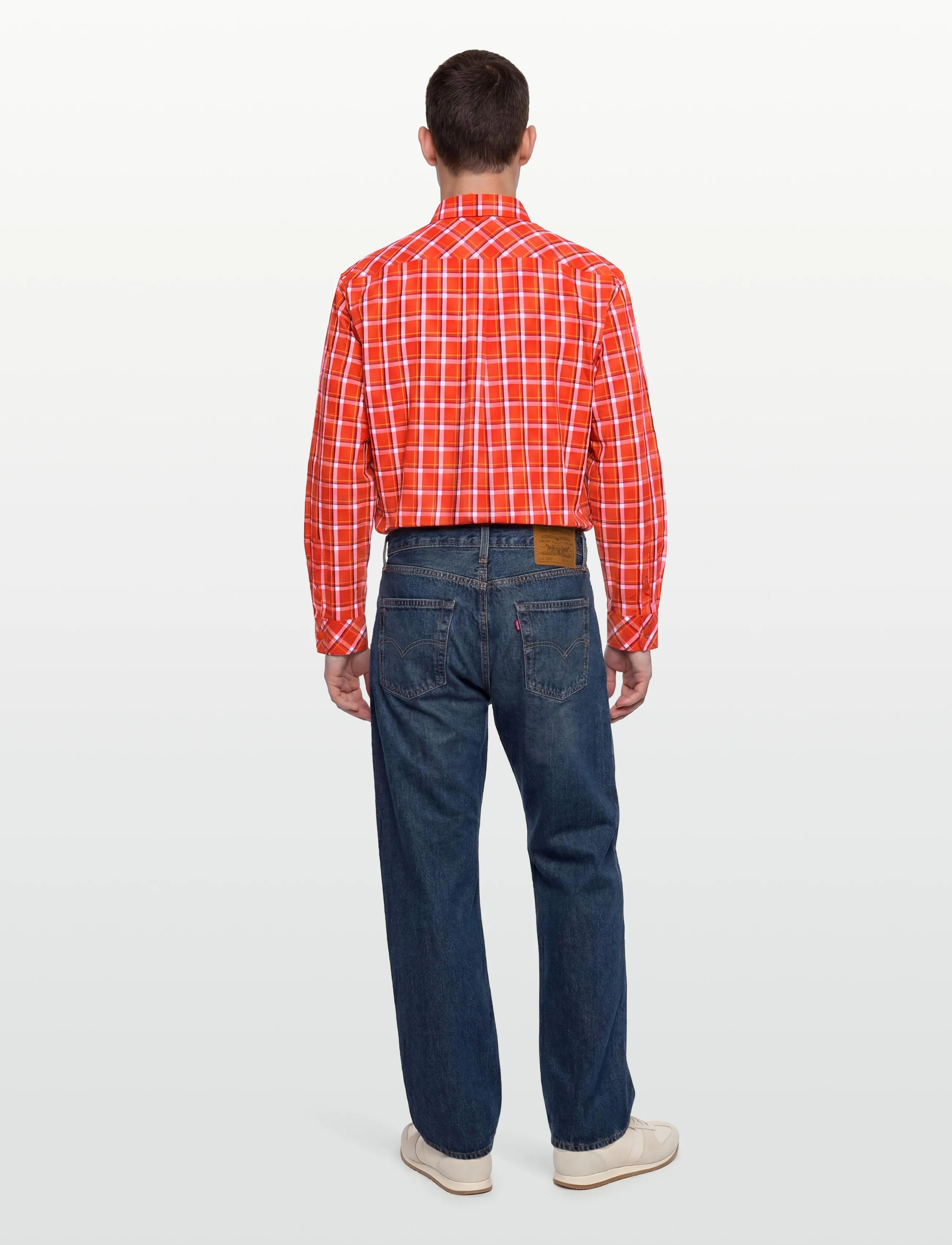 KENZO - Chemise ML CHECK CASUAL SHIRT - tavalised t-särgid - medium red/ - 4