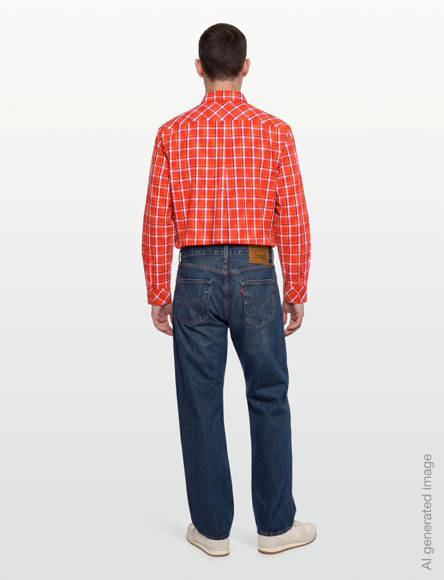 KENZO - Chemise ML CHECK CASUAL SHIRT - peruskauluspaidat - medium red/ - 4