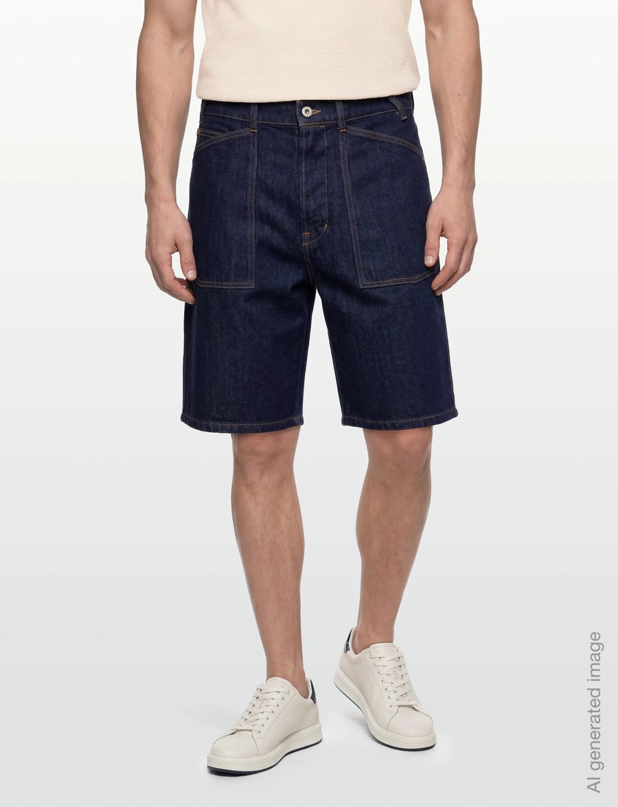 KENZO - Bermuda/short RINSE SAILOR LOOSE FIT DENIM S - lühikesed teksapüksid - rinse blue denim/ - 3