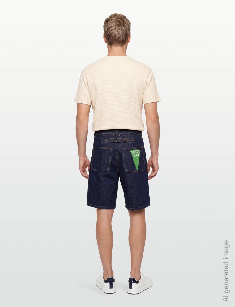 KENZO - Bermuda/short RINSE SAILOR LOOSE FIT DENIM S - lühikesed teksapüksid - rinse blue denim/ - 4