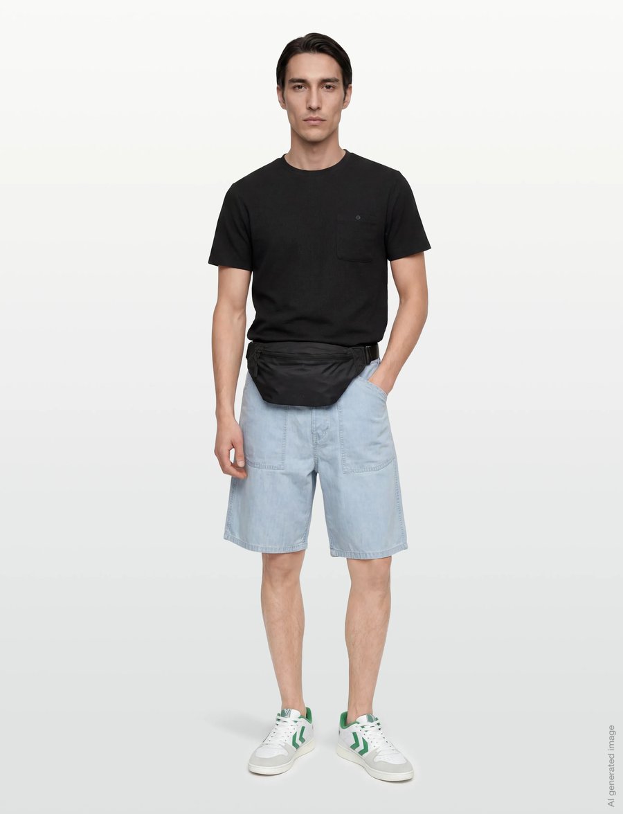 KENZO - Bermuda/short SAILOR LOOSE FIT DENIM SHORT - denim shorts - bleached blue denim/ - 0