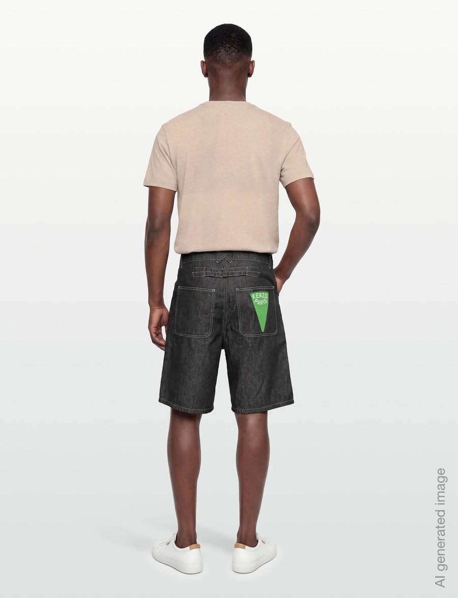 KENZO - Bermuda/short SAILOR LOOSE FIT DENIM SHORT - lühikesed teksapüksid - rinse black denim/ - 4
