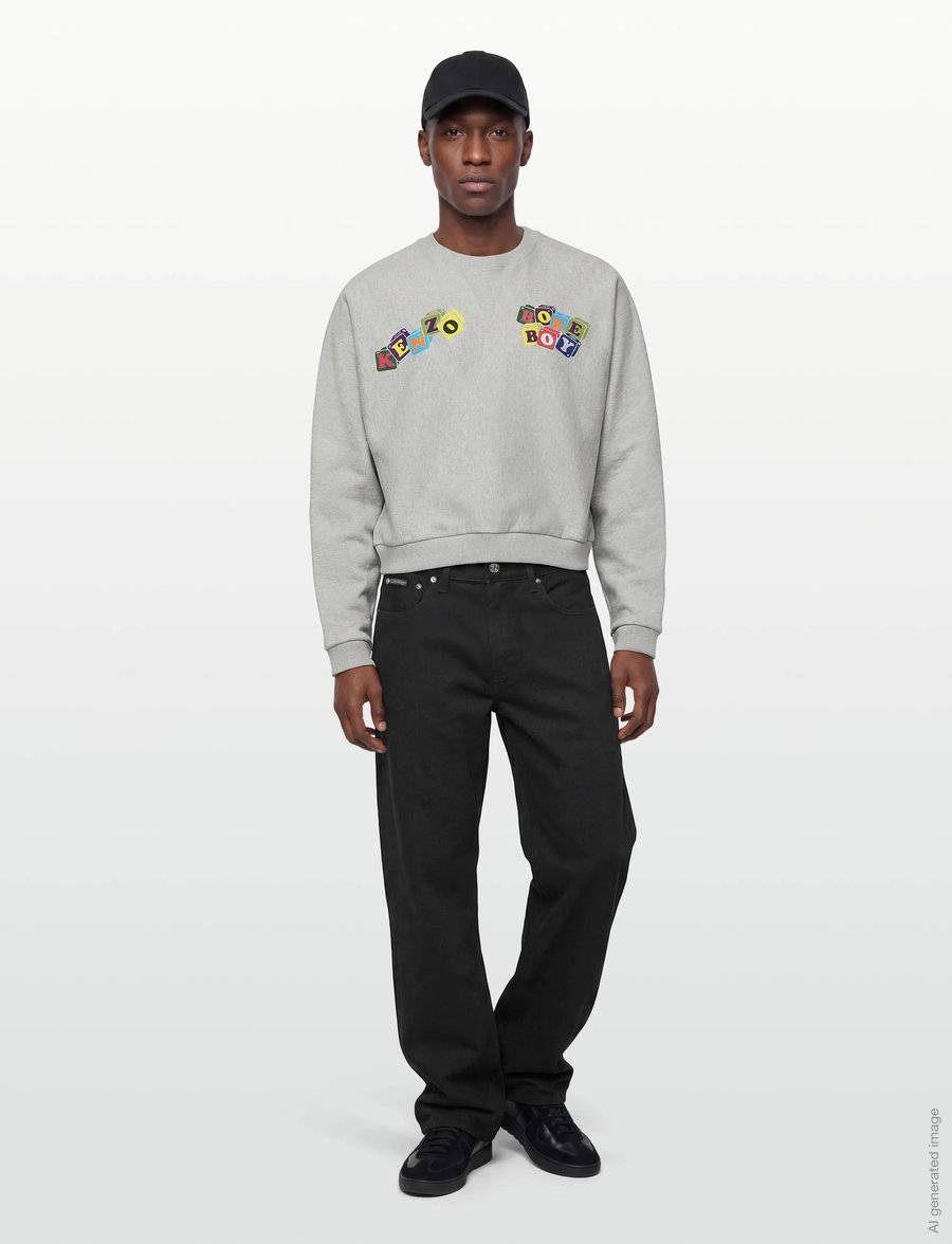 KENZO - Sweat BOKE BOY BATWING SWEATSHIRT - sweatshirts - pale grey/ - 0