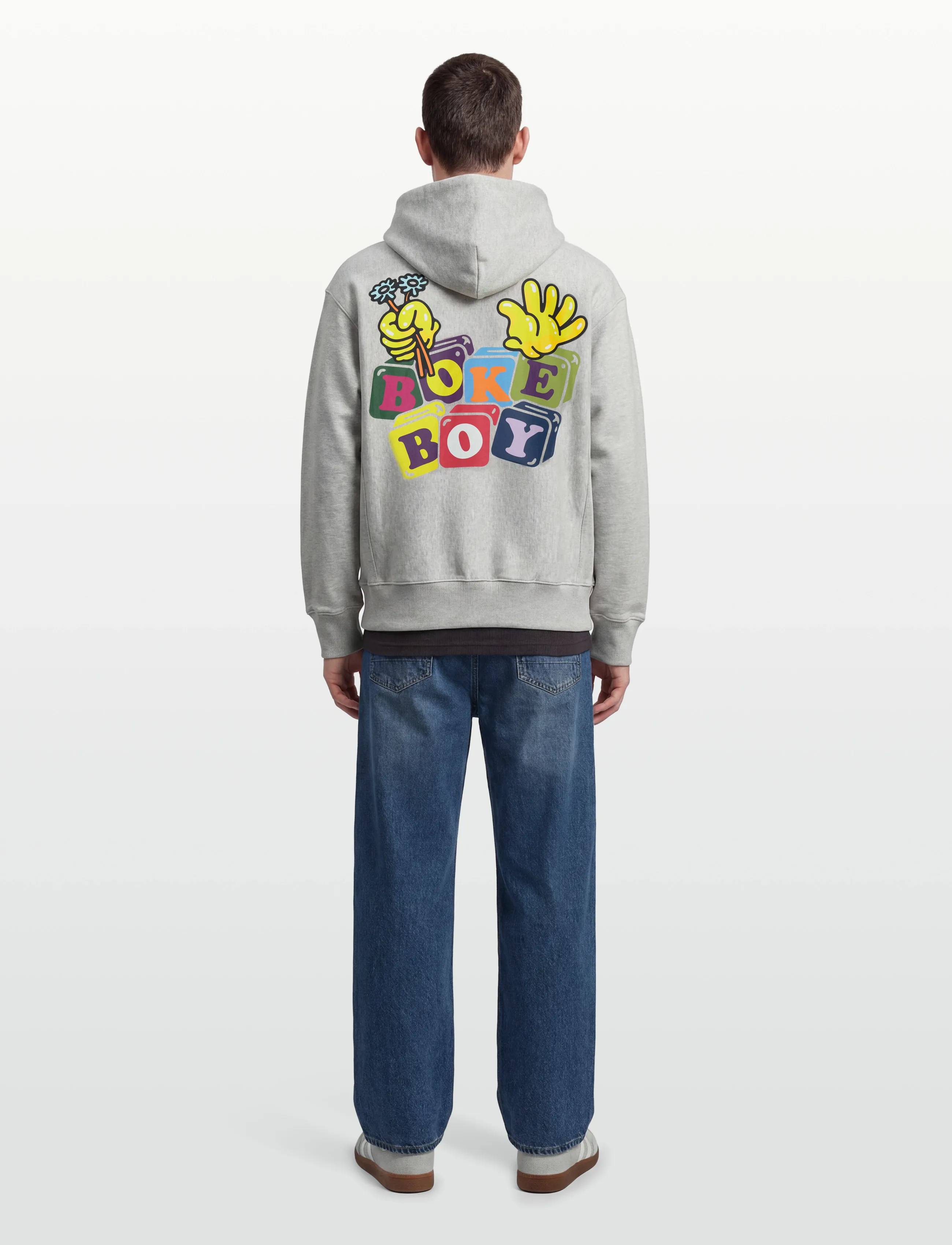 Colored Block Logo Grå Hoodie 5