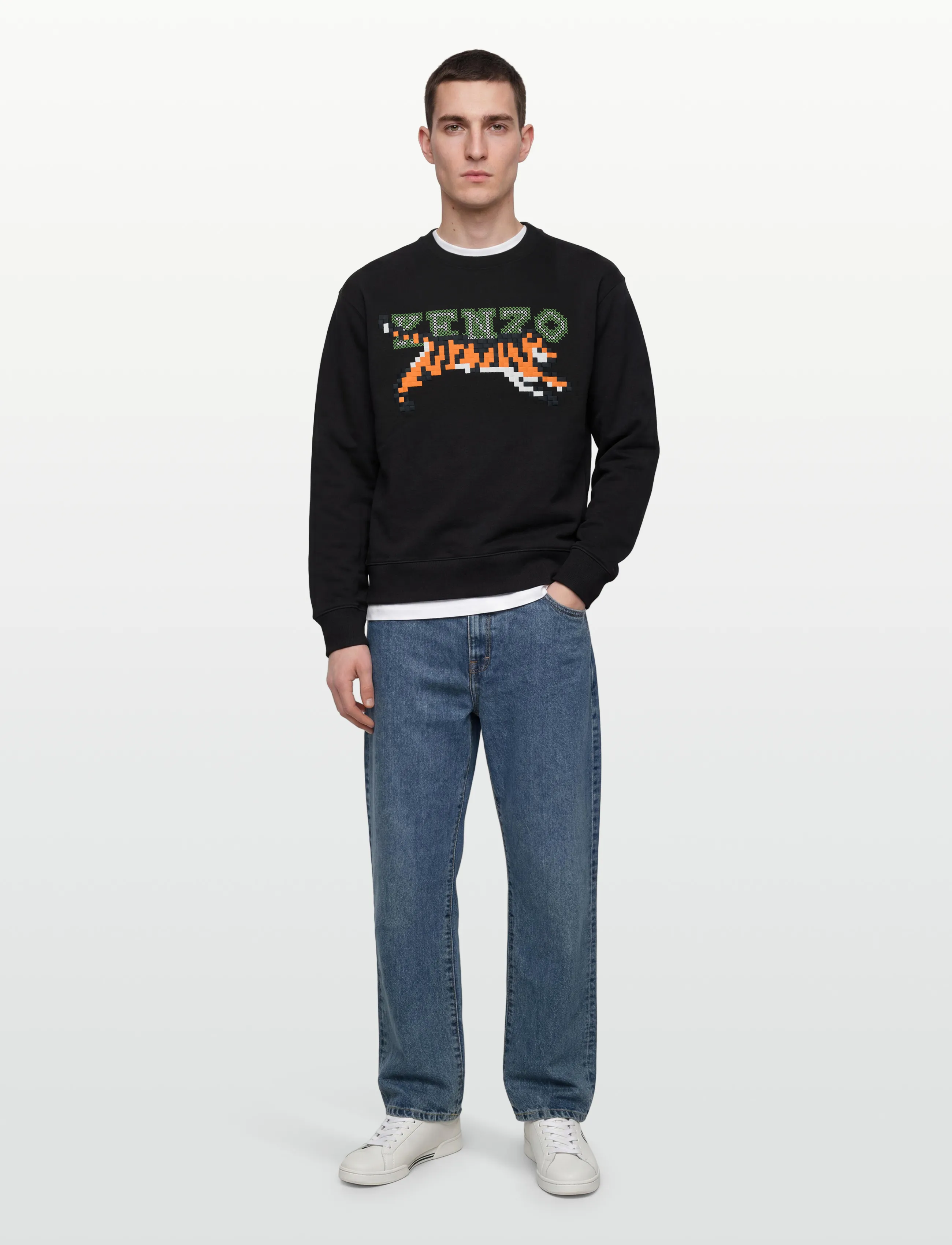 KENZO Sweat Kenzo Pixel Sweatshirt, Mænd, Pixel Sweatshirt, Sort, Str: XXL