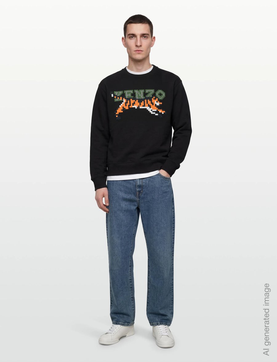 KENZO - Sweat KENZO PIXEL SWEATSHIRT - clothing - black/ - 0