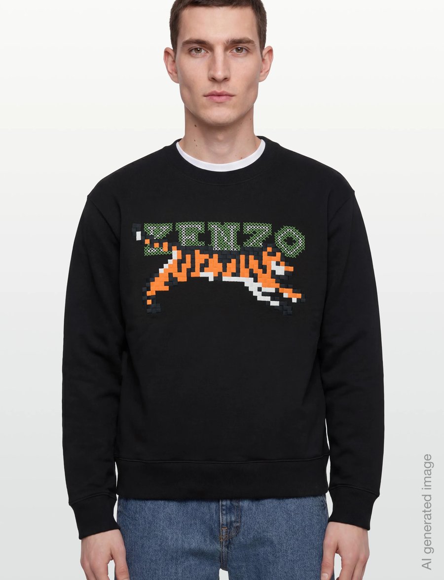 KENZO - Sweat KENZO PIXEL SWEATSHIRT - clothing - black/ - 3
