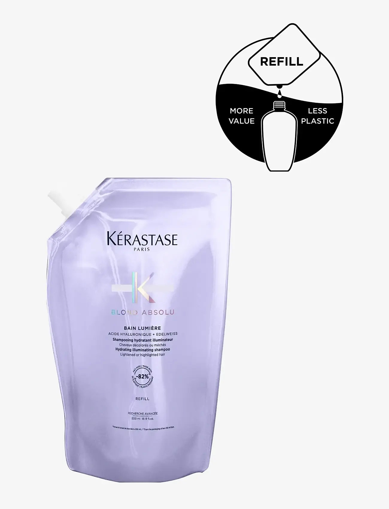 Kérastase - Kérastase Blond Absolu Bain Lumière Shampoo 500 ml Refill - hårvård refill - clear - 1