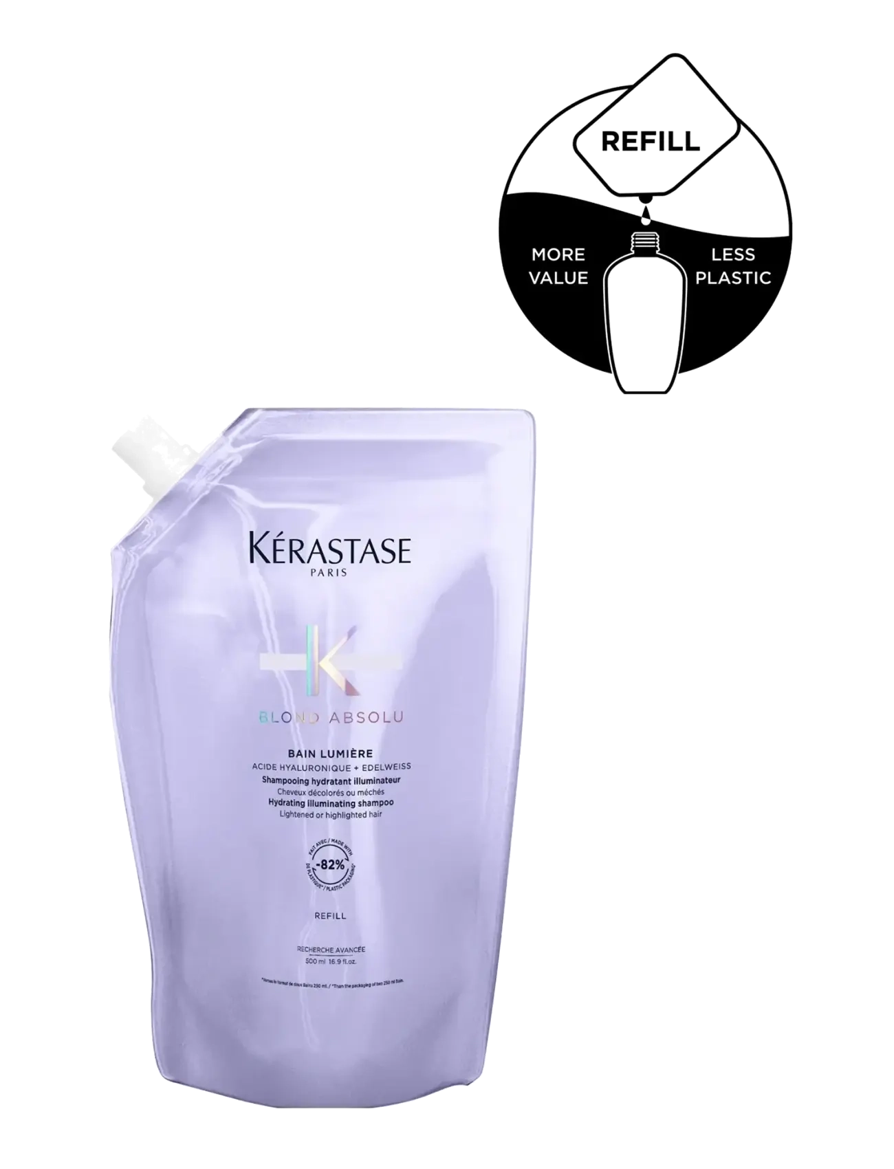 Kérastase - Kérastase Blond Absolu Bain Lumière Shampoo 500 ml Refill - hårvård refill - clear - 1