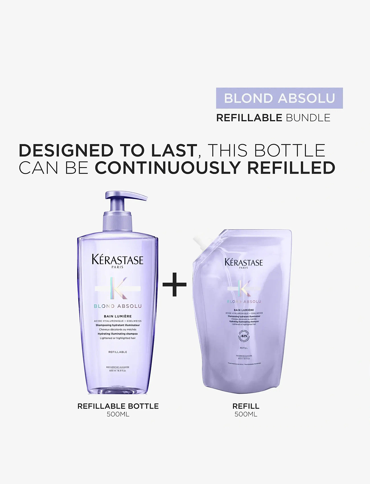 Kérastase - Kérastase Blond Absolu Bain Lumière Shampoo 500 ml Refill - hårvård refill - clear - 3