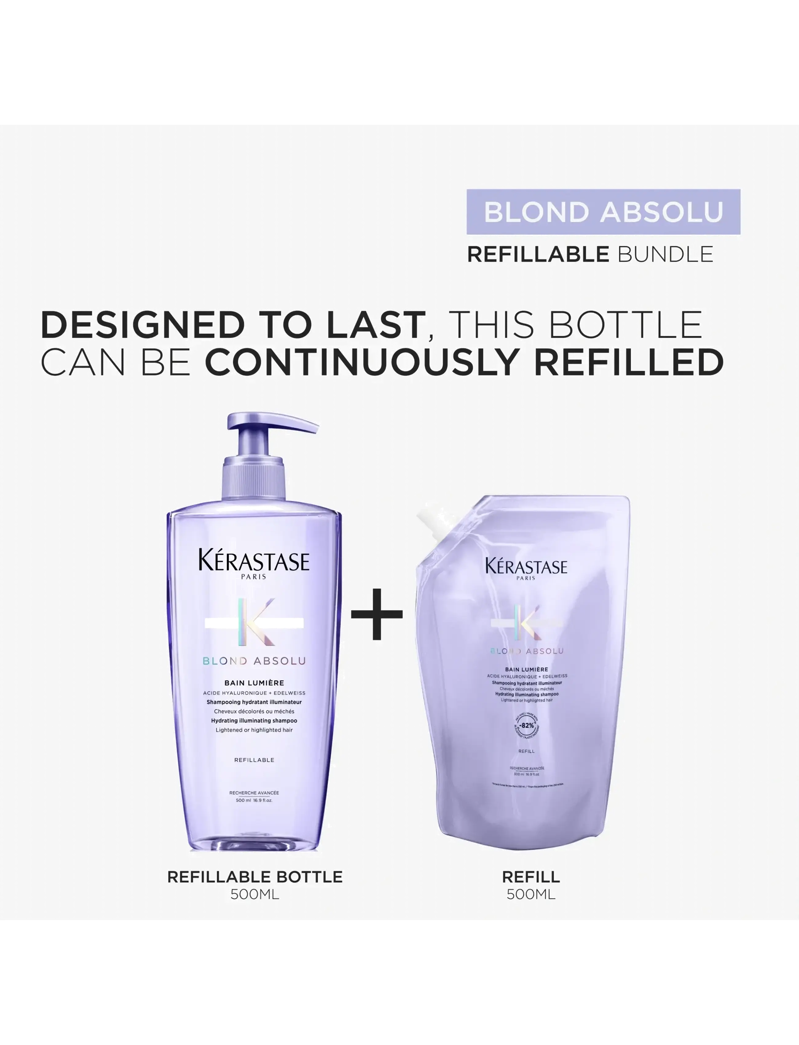 Kérastase - Kérastase Blond Absolu Bain Lumière Shampoo 500 ml Refill - hårvård refill - clear - 3