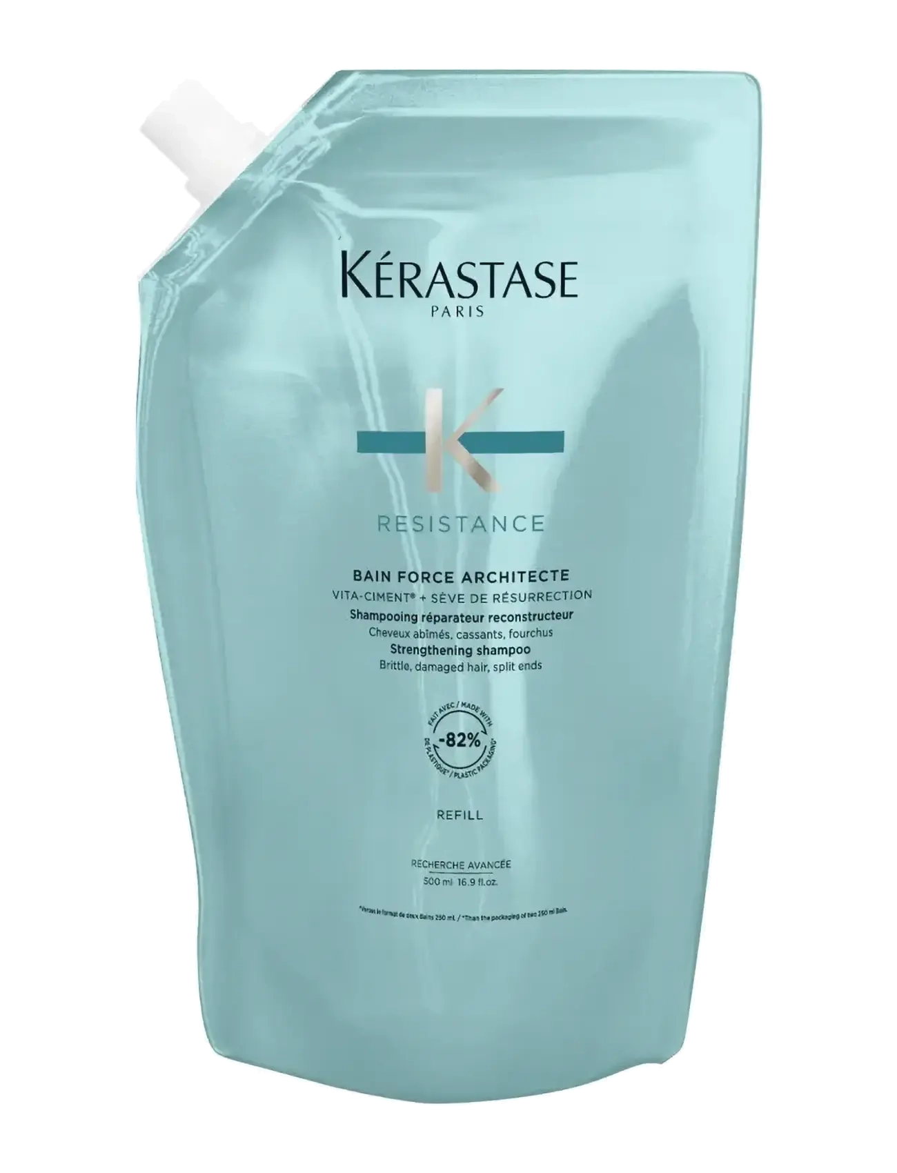 Kérastase Kérastase Resistance Bain Force Architecte Shampoo 500 ml Refill, 500 ml, Nude, Pleje > Shampoo, Dame