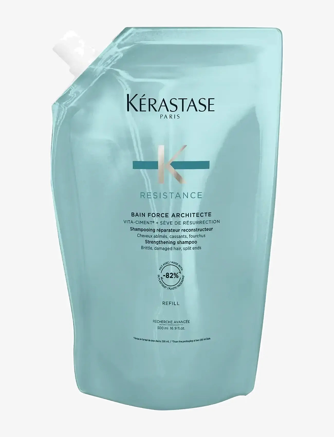 Kérastase - Kérastase Resistance Bain Force Architecte Shampoo 500 ml Refill - refill til hårpleje - clear - 0