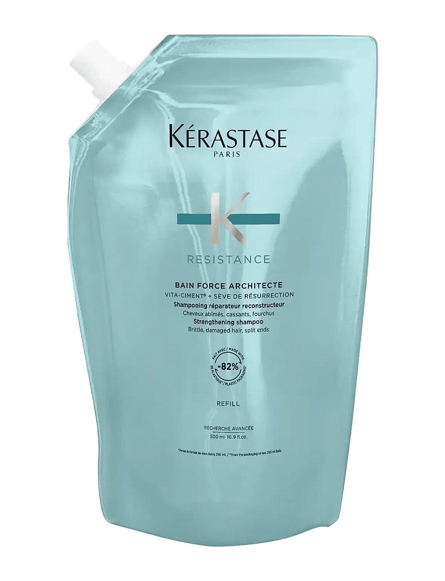 Kérastase - Kérastase Resistance Bain Force Architecte Shampoo 500 ml Refill - refill til hårpleje - clear - 0