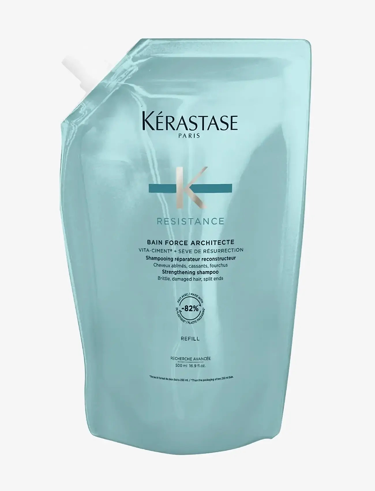 Kérastase - Kérastase Resistance Bain Force Architecte Shampoo 500 ml Refill - refill til hårpleje - clear - 1