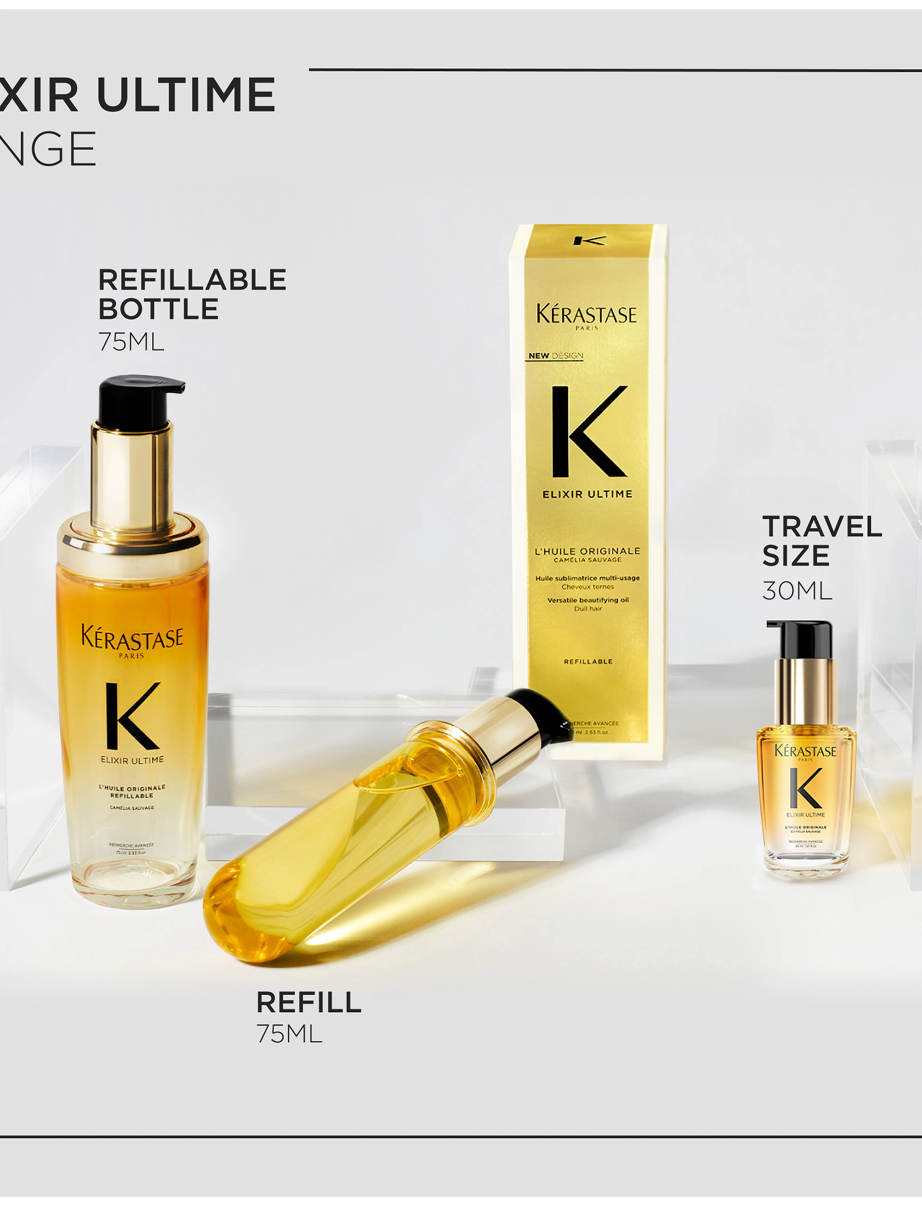 Kérastase - Kérastase Elixir Ultime L’Huile Originale Hair Oil Refill 75 ml - hårvård refill - clear - 0