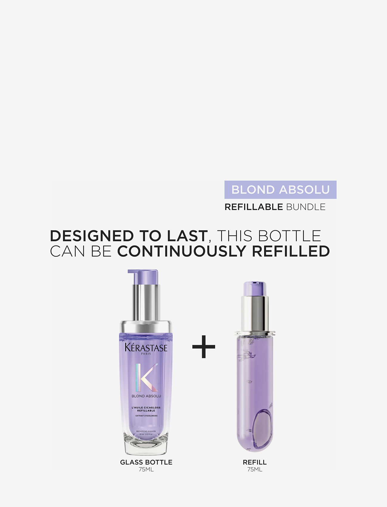 Kérastase - Kérastase Blond Absolu L´Huile Cicagloss Hair Oil Refill 75 ml - refill til hårpleje - clear - 2