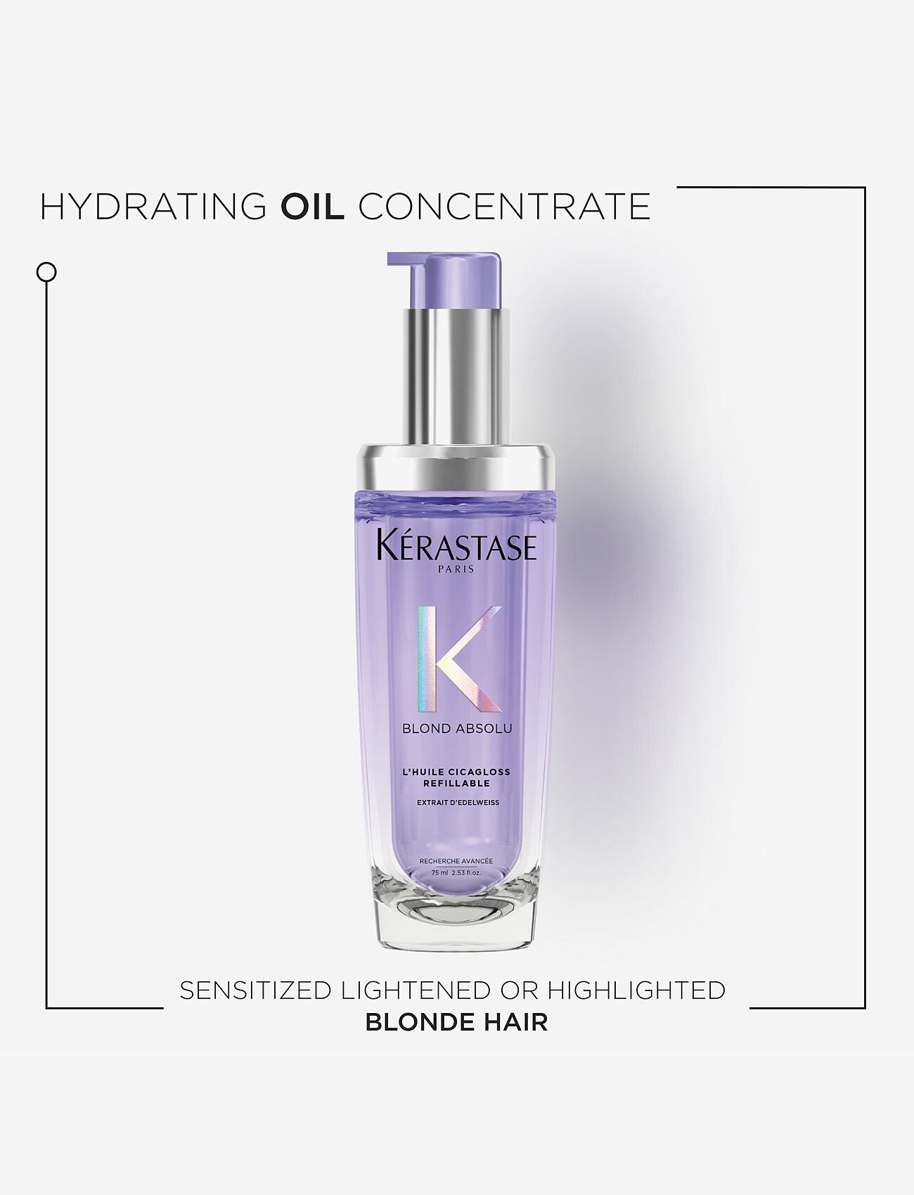Kérastase - Kérastase Blond Absolu L´Huile Cicagloss Refillable Hair Oil 75 ml - hårprodukter - clear - 2