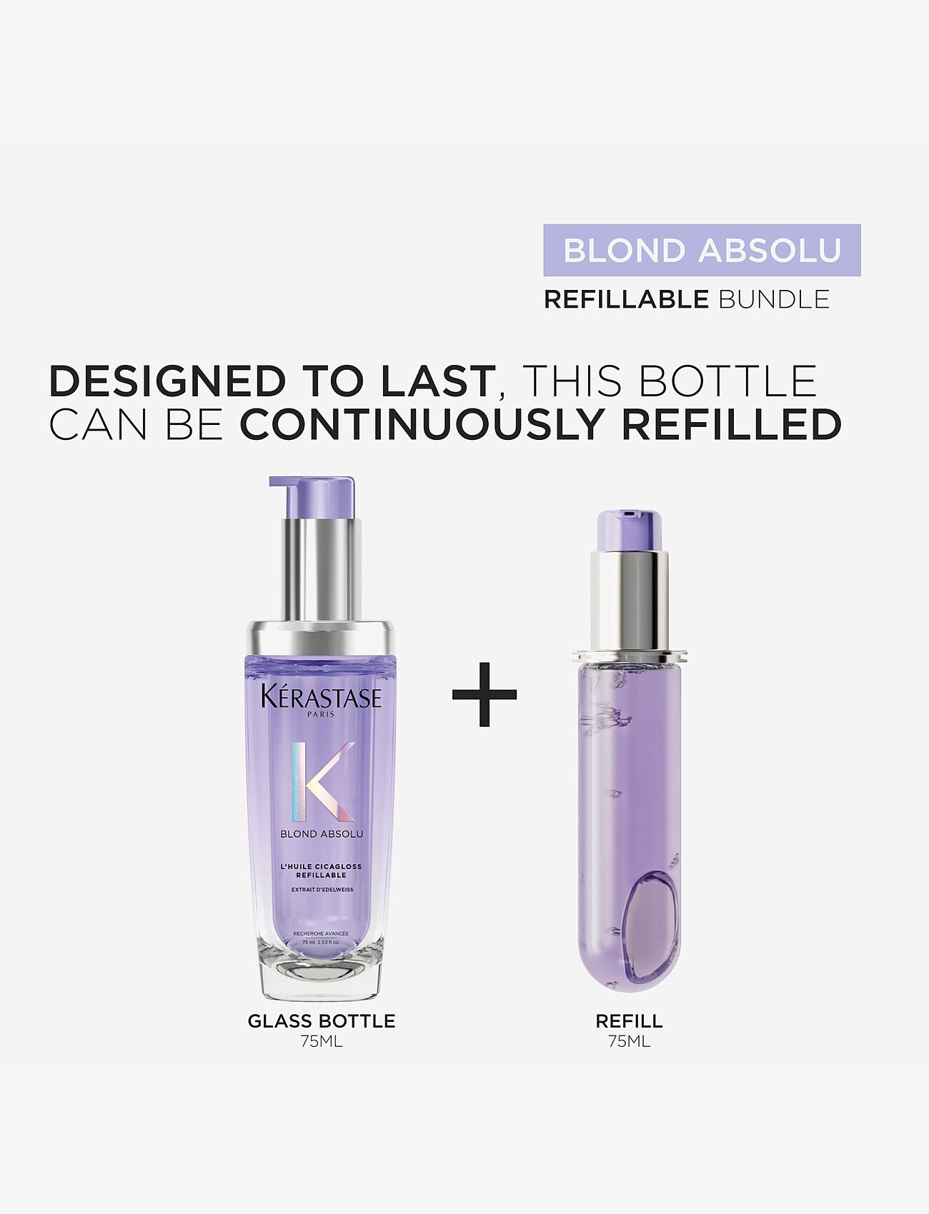 Kérastase - Kérastase Blond Absolu L´Huile Cicagloss Refillable Hair Oil 75 ml - hårprodukter - clear - 3