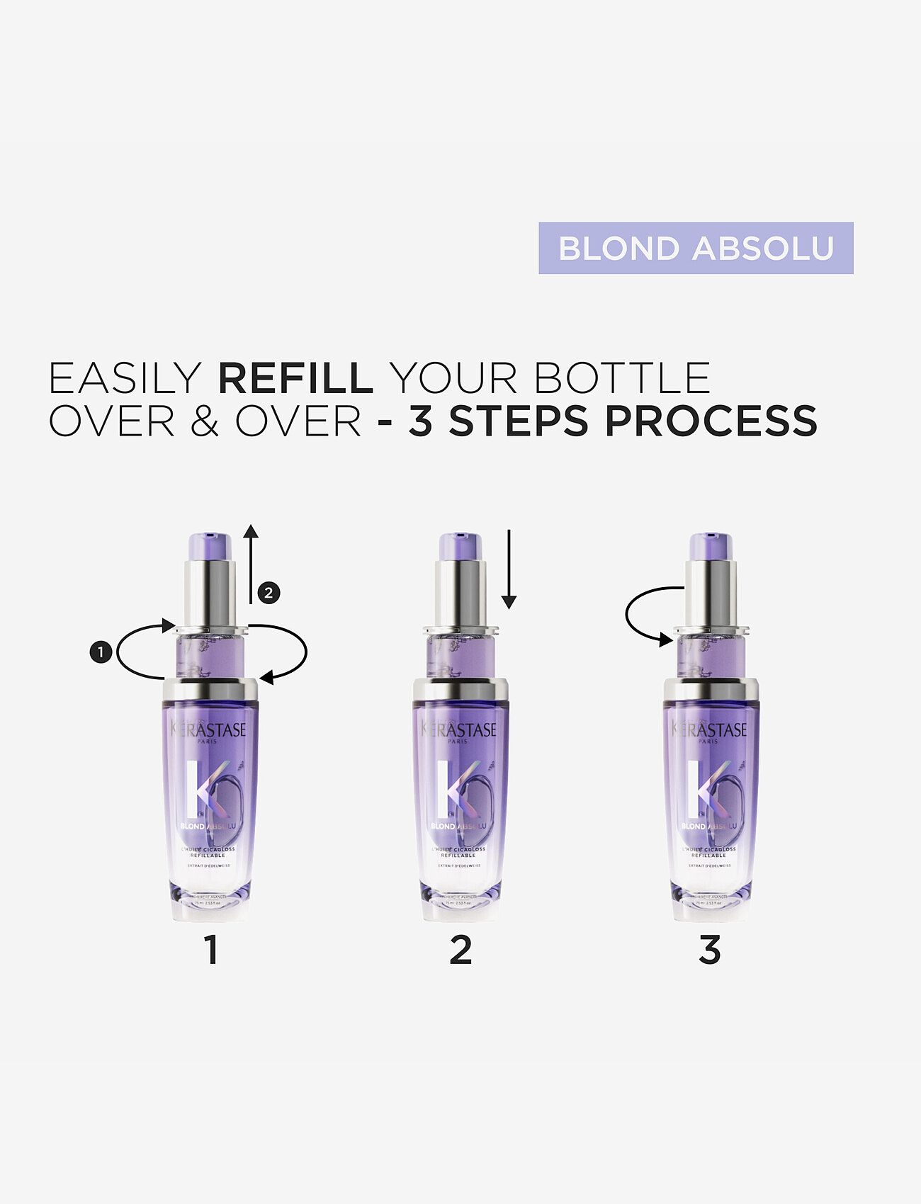 Kérastase - Kérastase Blond Absolu L´Huile Cicagloss Refillable Hair Oil 75 ml - hårprodukter - clear - 5