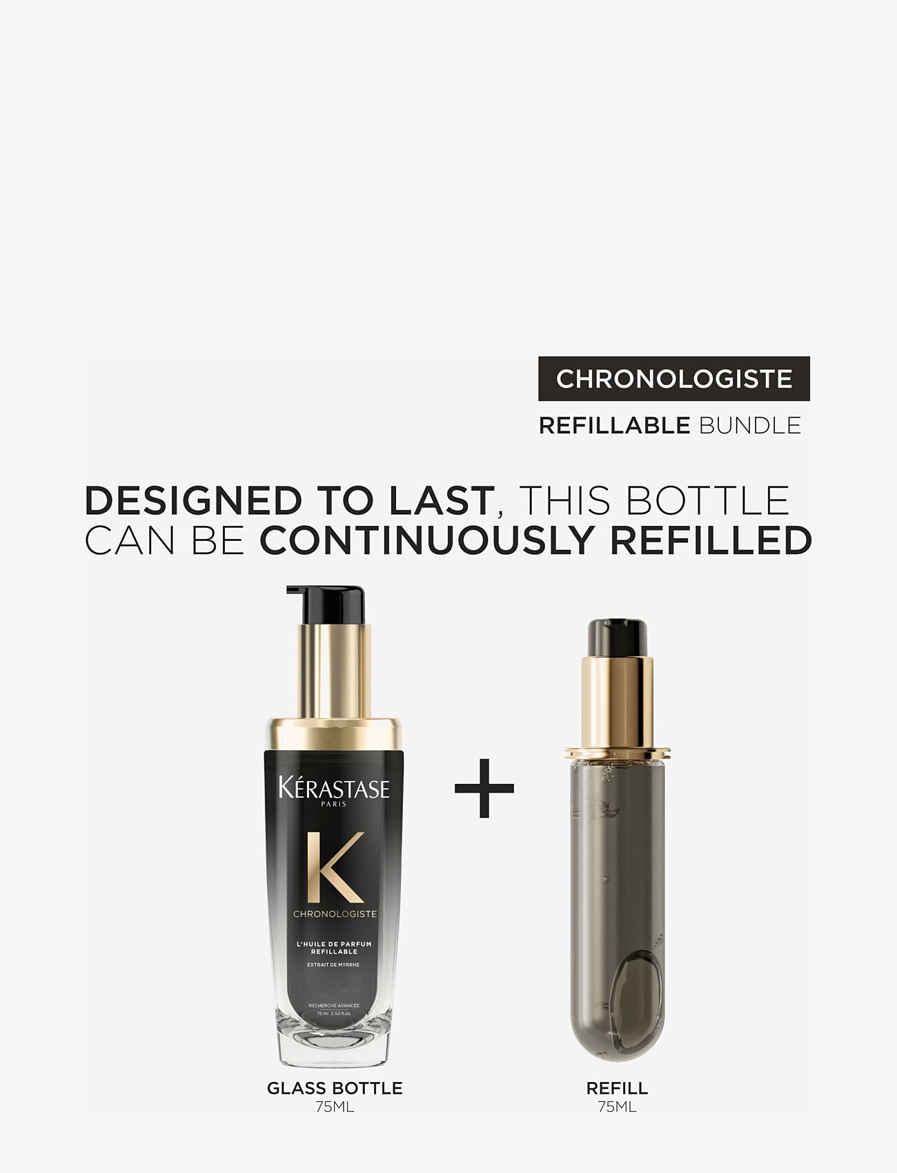 Kérastase - Kérastase Chronologiste L'Huile De Parfum Refillable Hair Oil 75 ml - hårprodukter - clear - 2