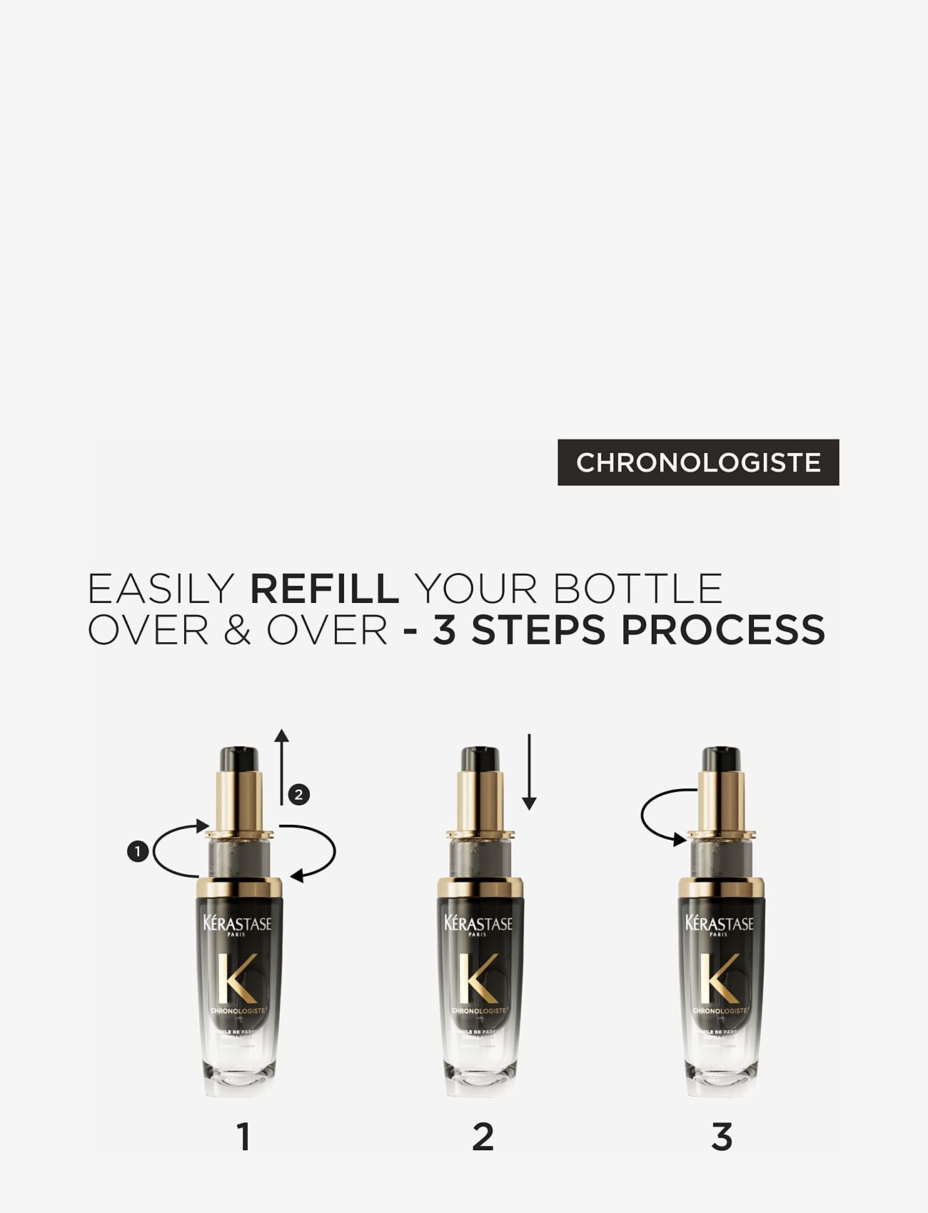 Kérastase - Kérastase Chronologiste L'Huile De Parfum Refillable Hair Oil 75 ml - hårprodukter - clear - 4