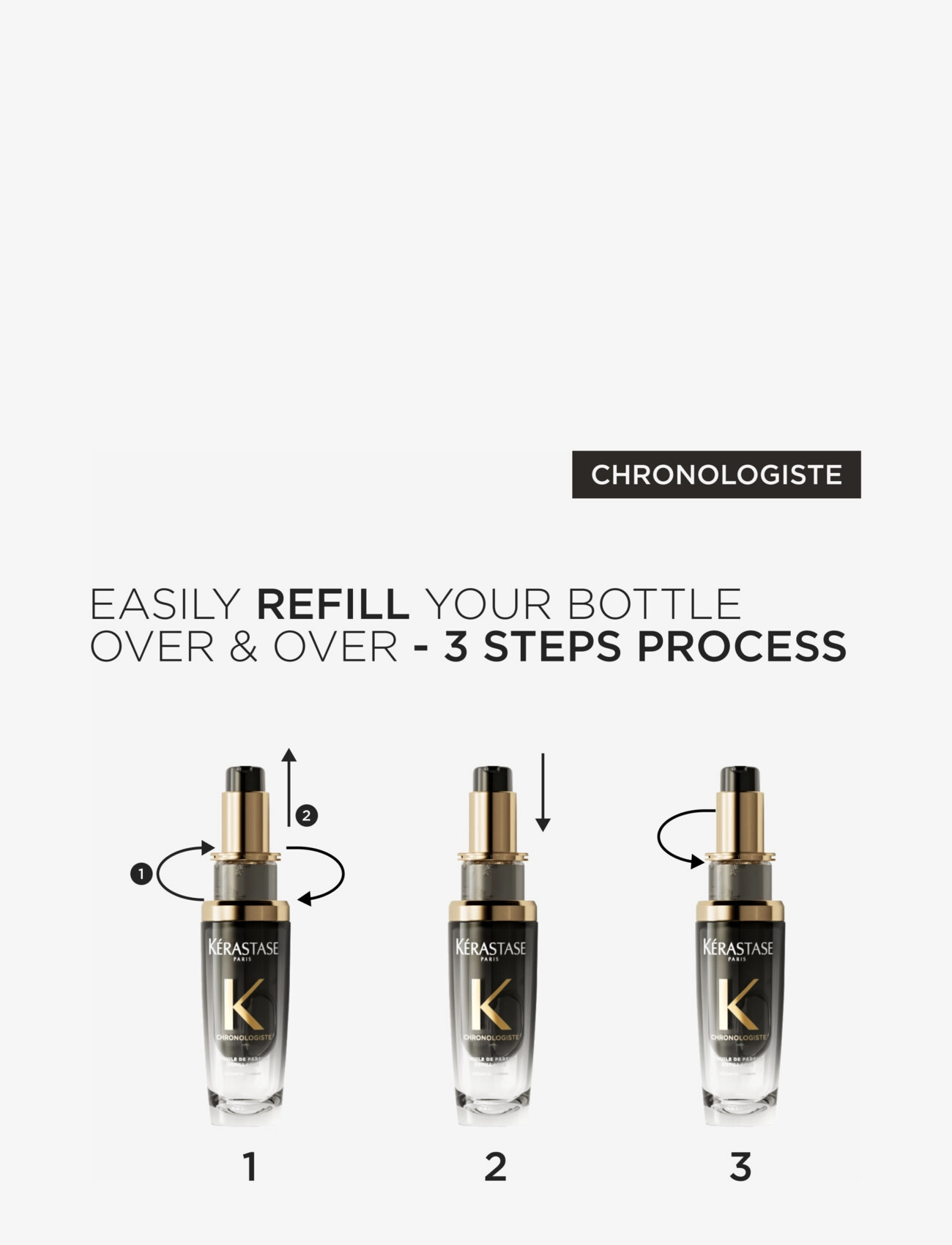 Kérastase - Kérastase Chronologiste L'Huile De Parfum Refillable Hair Oil 75 ml - hårprodukter - clear - 4