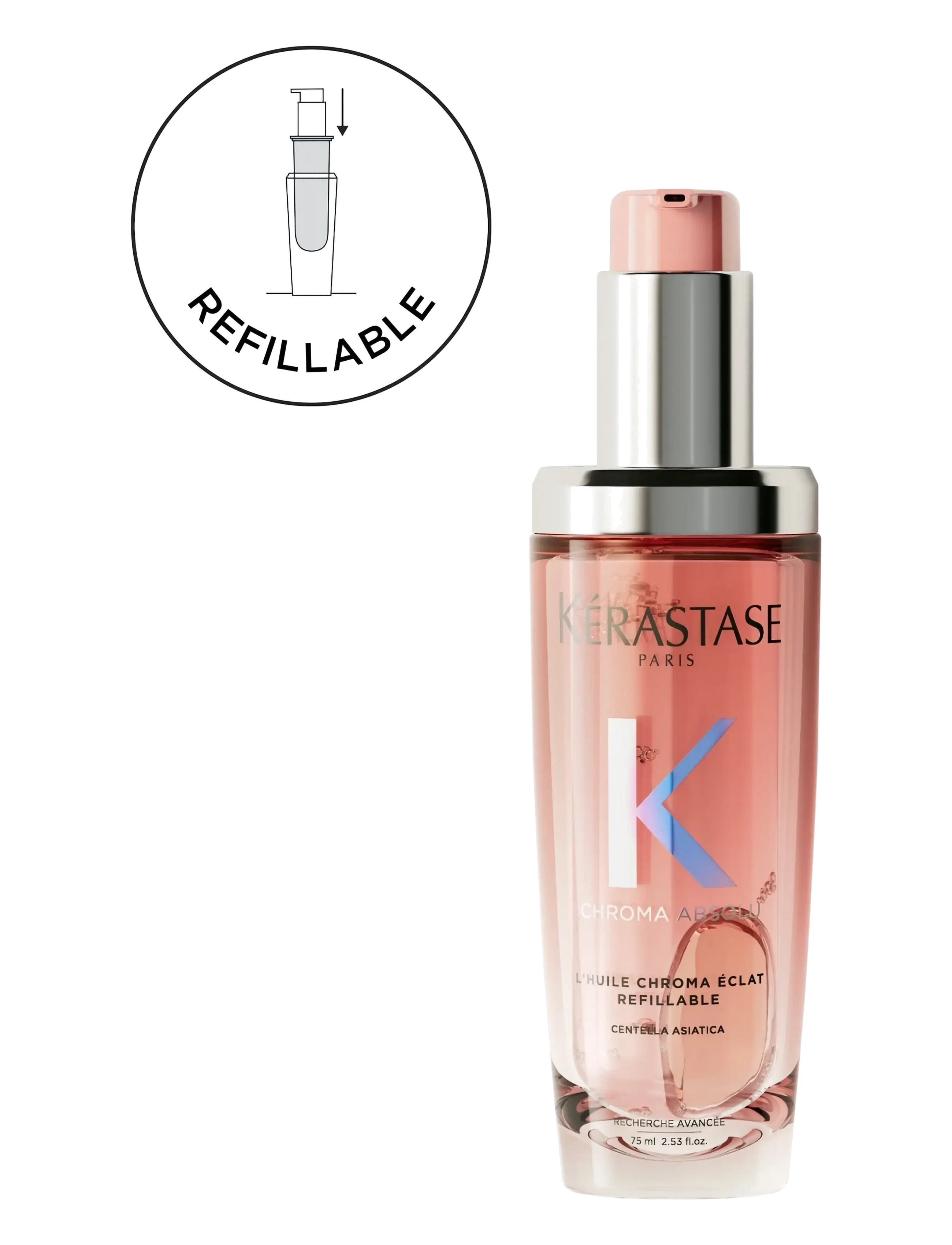 Kérastase - Kérastase Chroma Éclat Refillable Hair Oil 75 ml - hårprodukter - clear - 1
