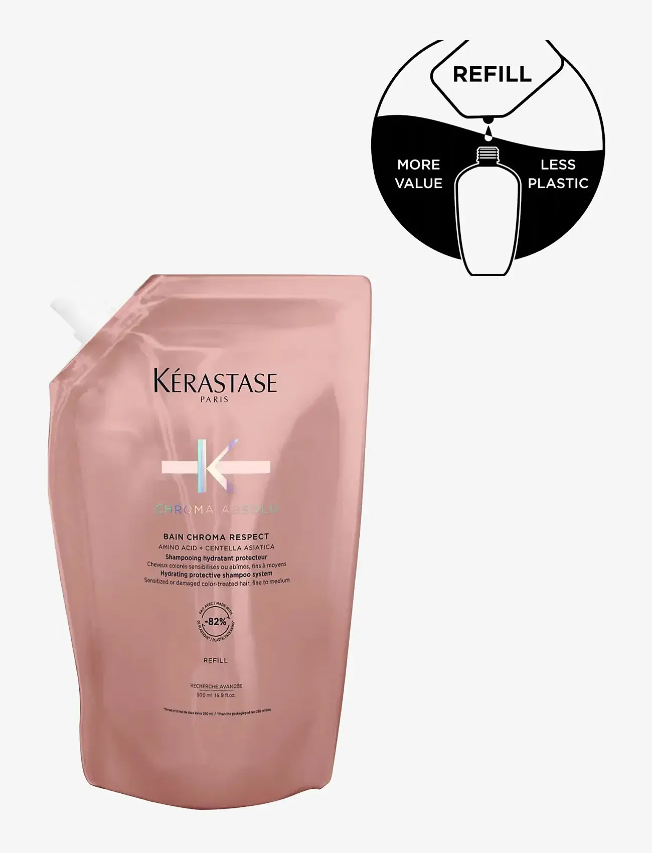 Kérastase - Kérastase Bain Chroma Respect Shampoo 500ml Refill - Áfyllingar fyrir hárvörur - clear - 1